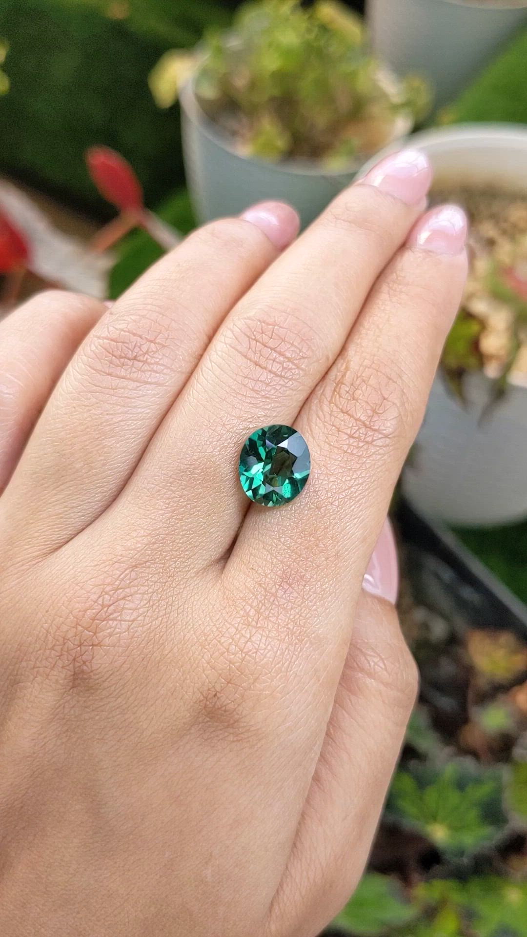 3.49 Ct. Bluish Green Prasiolite from Brazil Size Video