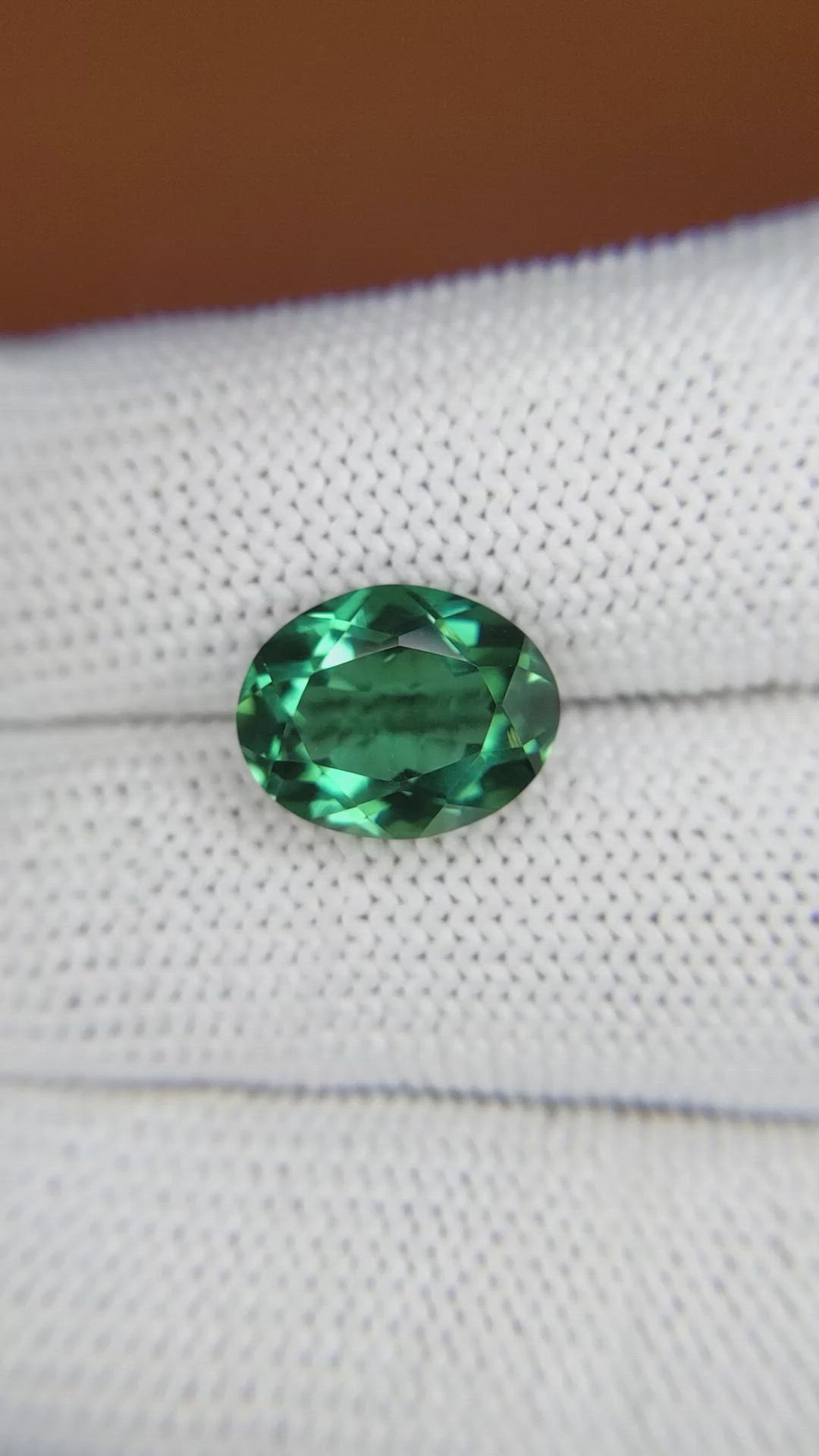 4.26 Ct. Bluish Green Prasiolite from Brazil Size Video