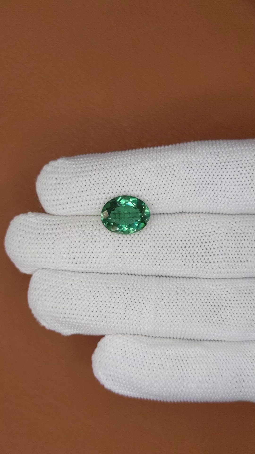 4.26 Ct. Bluish Green Prasiolite from Brazil Size Video