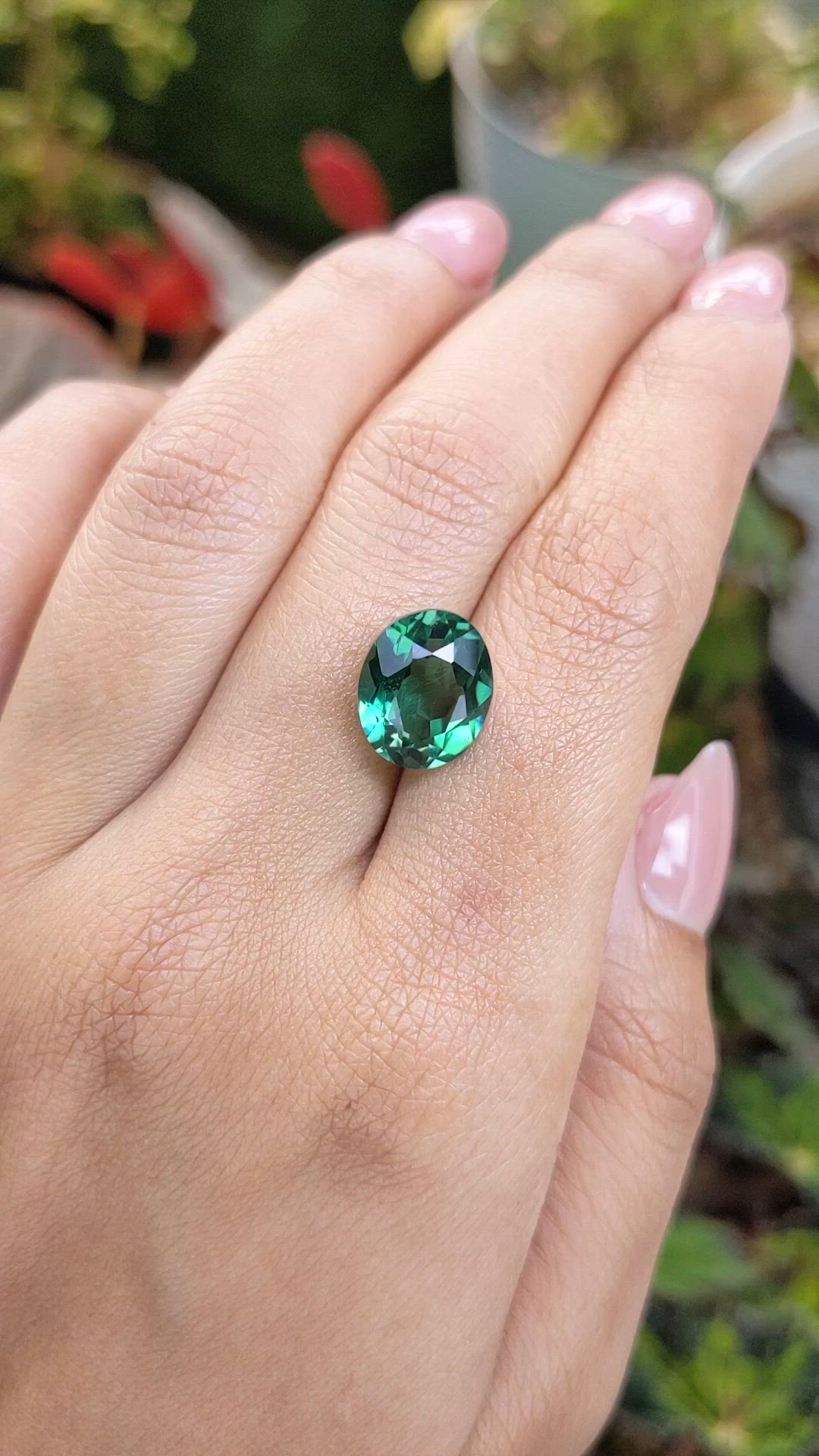 4.71 Ct. Bluish Green Prasiolite from Brazil Size Video