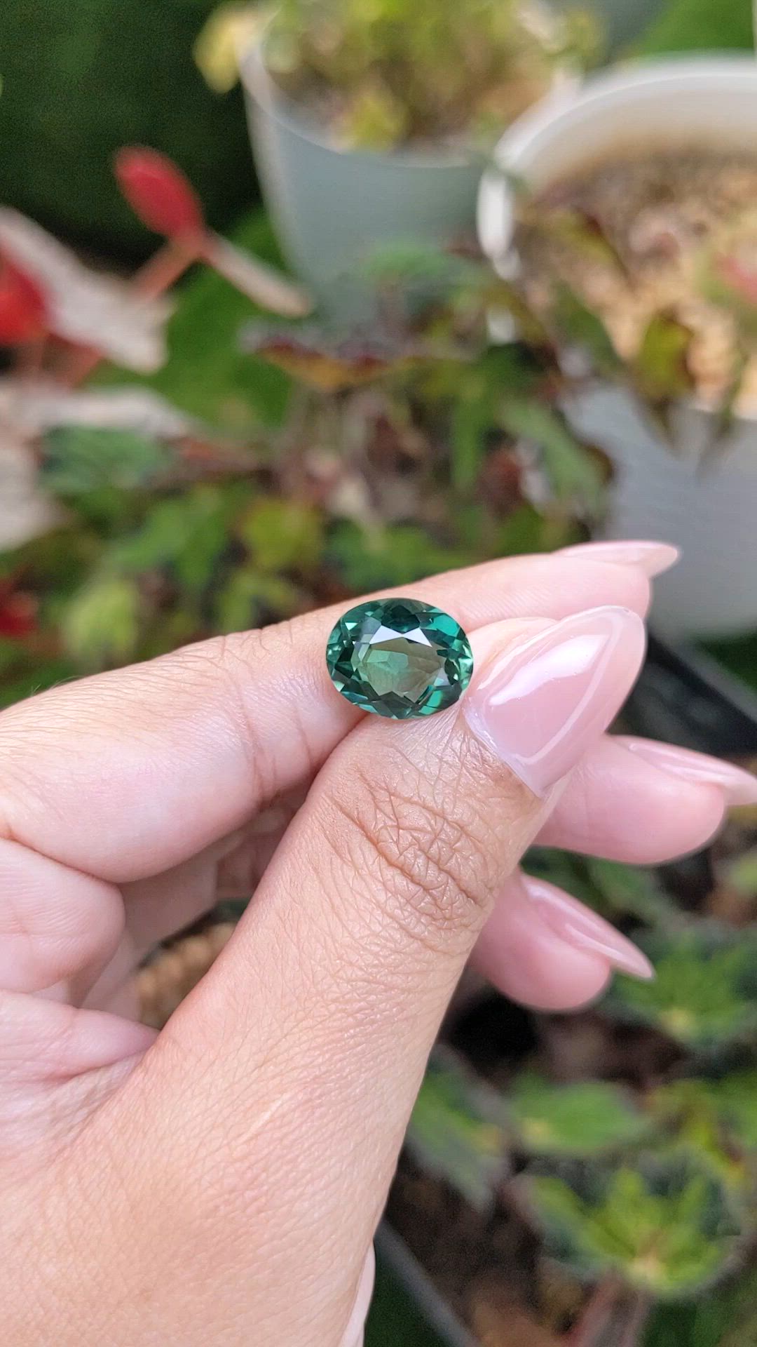 4.71 Ct. Bluish Green Prasiolite from Brazil Size Video