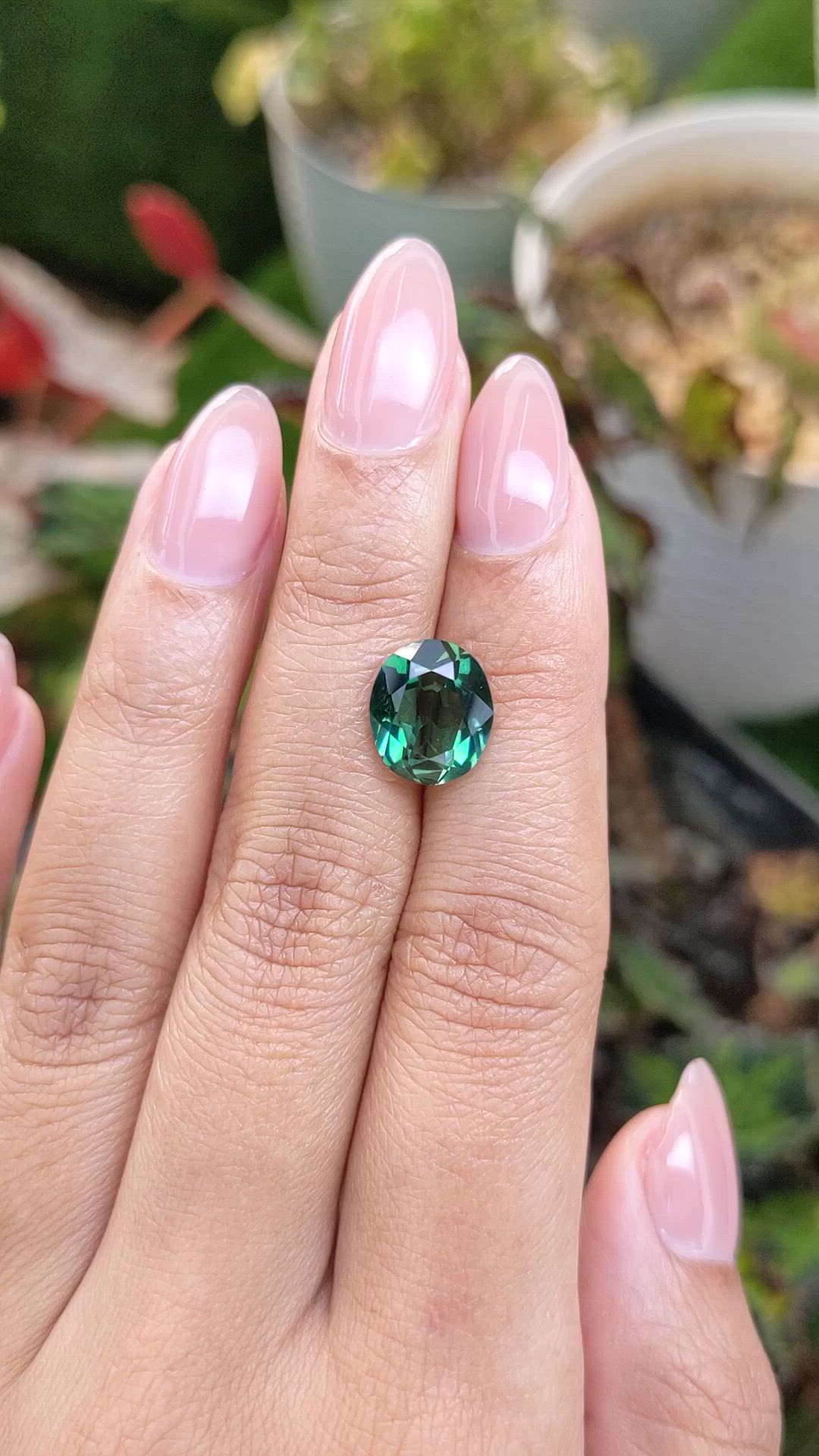 3.54 Ct. Bluish Green Prasiolite from Brazil Size Video