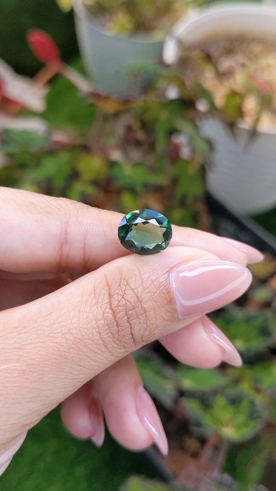 3.54 Ct. Bluish Green Prasiolite from Brazil Size Video