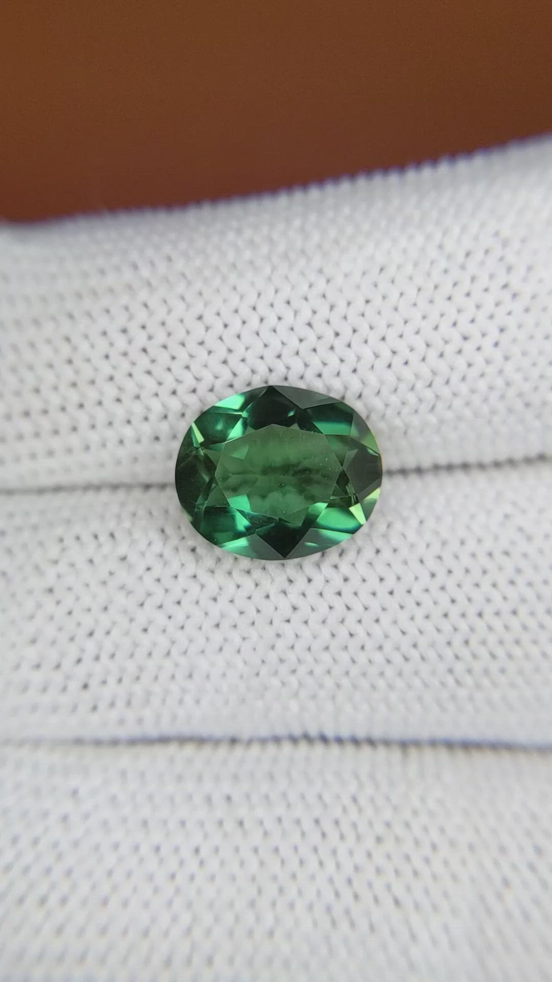 3.54 Ct. Bluish Green Prasiolite from Brazil Size Video