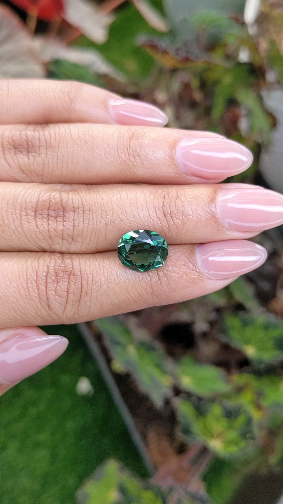 3.54 Ct. Bluish Green Prasiolite from Brazil Size Video