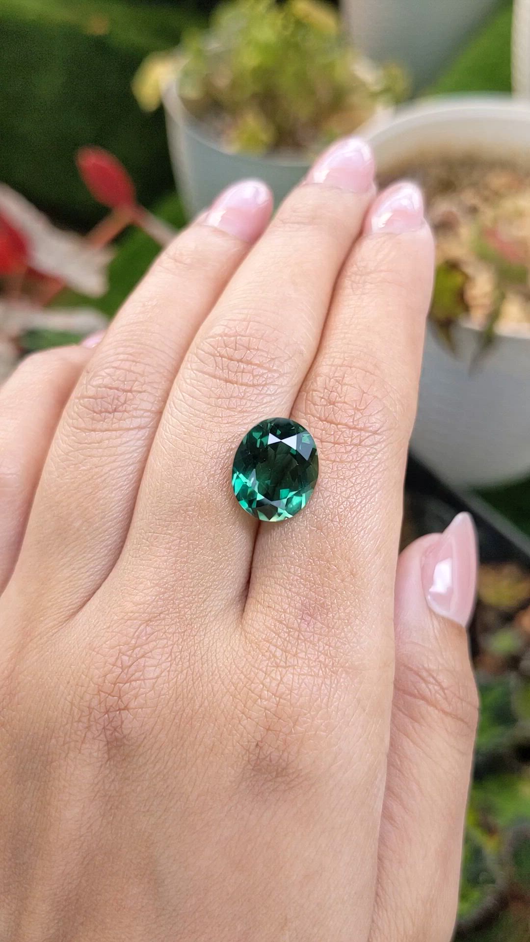 5.98 Ct. Bluish Green Prasiolite from Brazil Size Video