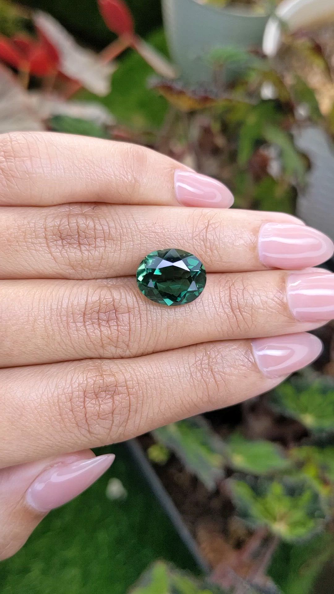 5.98 Ct. Bluish Green Prasiolite from Brazil Size Video