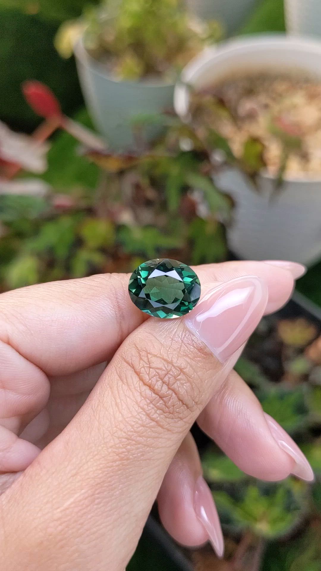 5.98 Ct. Bluish Green Prasiolite from Brazil Size Video