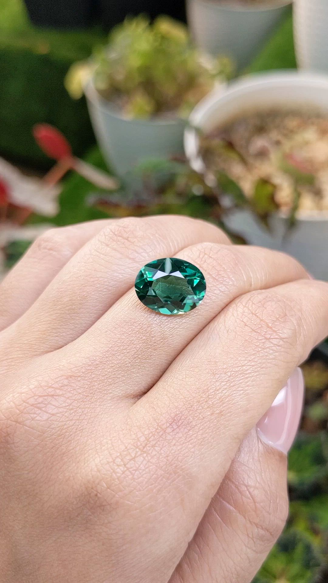 5.55 Ct. Bluish Green Prasiolite from Brazil Size Video