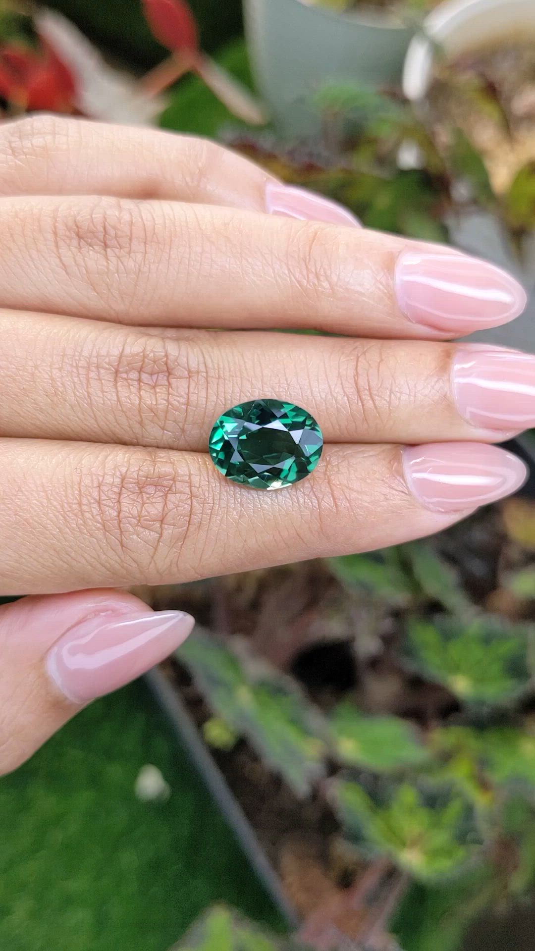 5.55 Ct. Bluish Green Prasiolite from Brazil Size Video