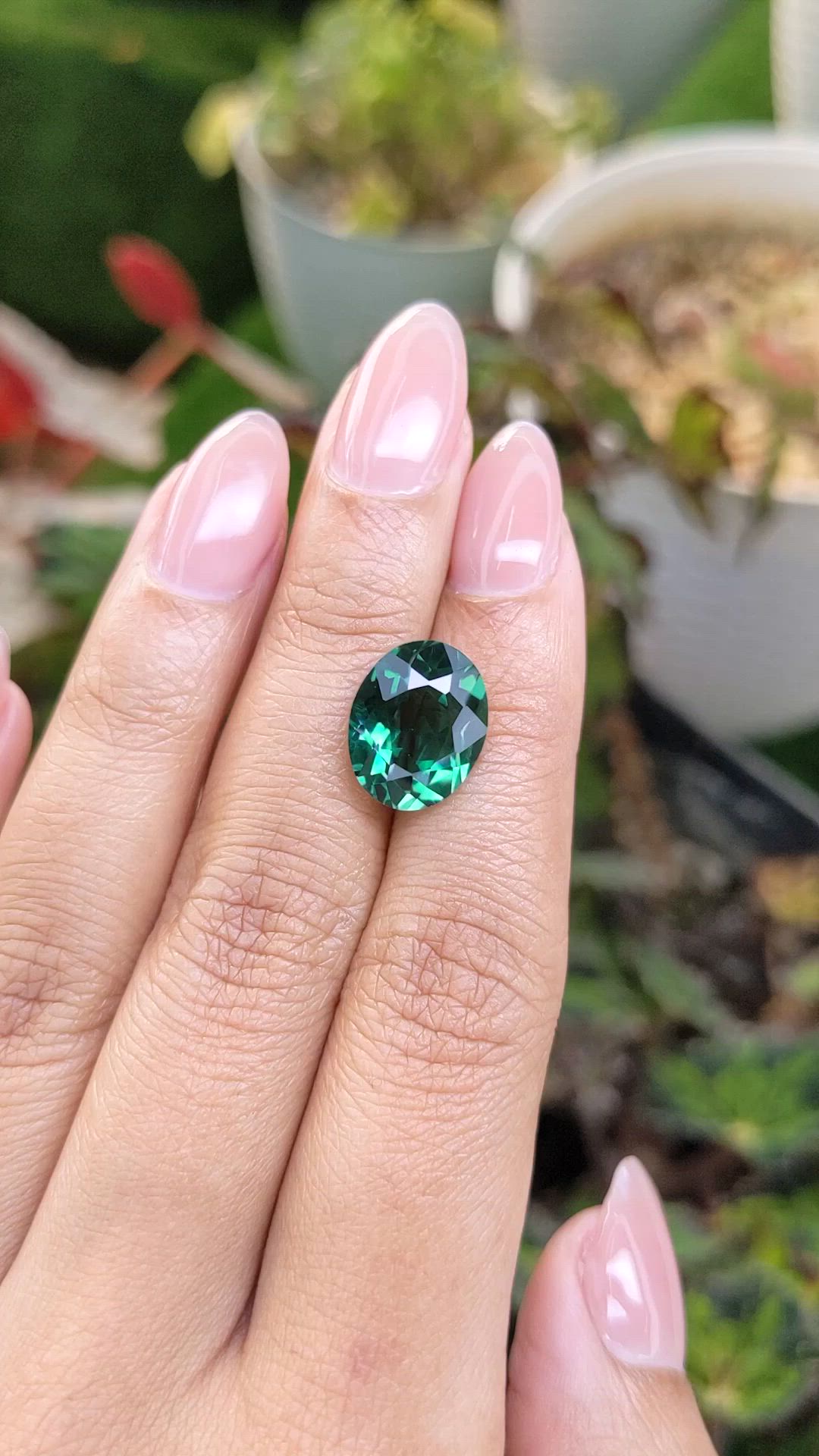 5.55 Ct. Bluish Green Prasiolite from Brazil Size Video