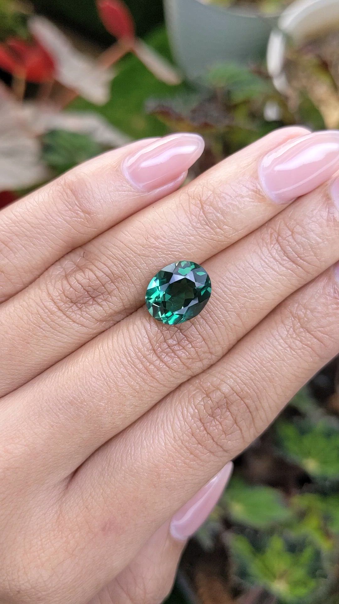 4.64 Ct. Bluish Green Prasiolite from Brazil Size Video