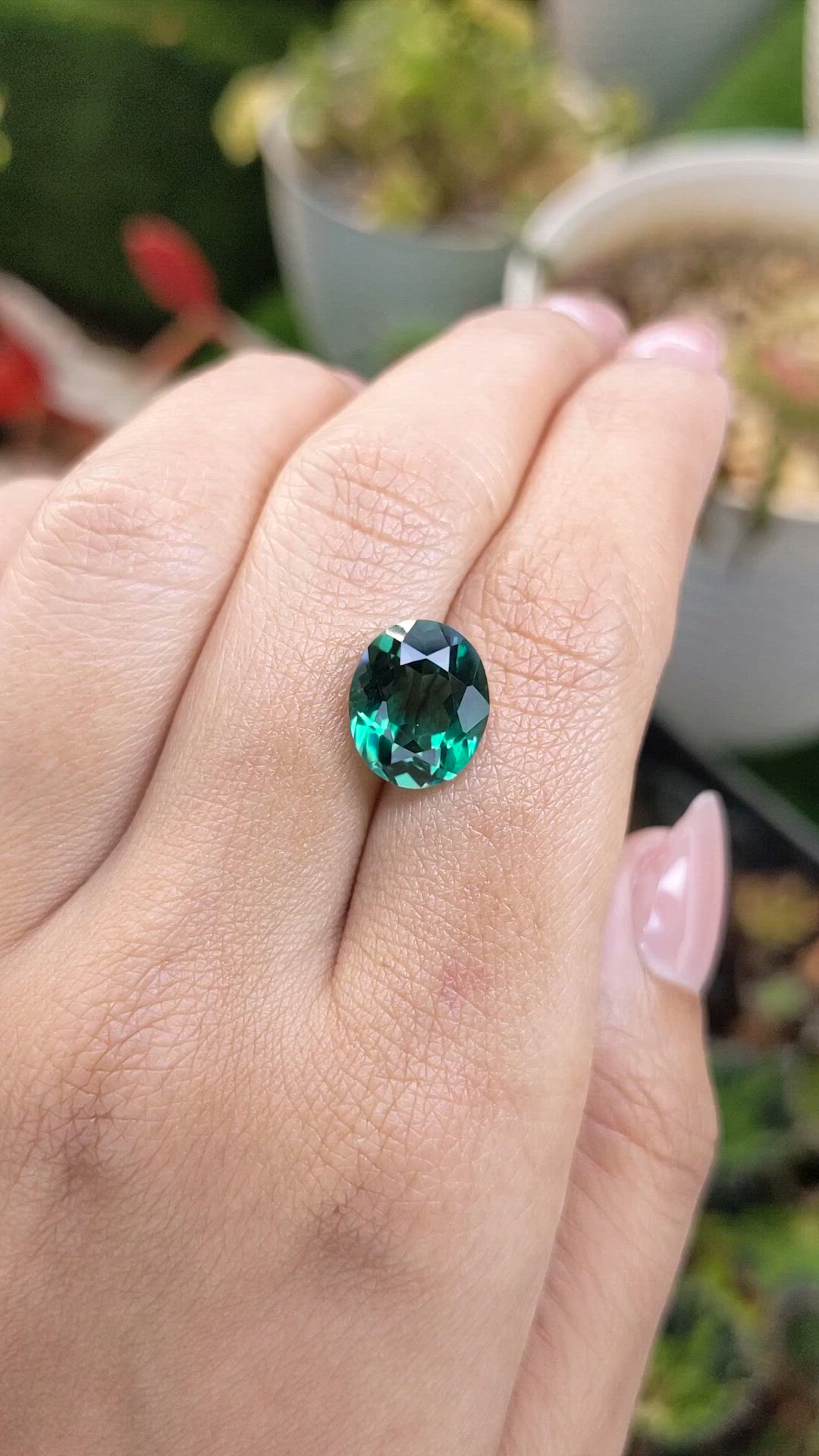 4.64 Ct. Bluish Green Prasiolite from Brazil Size Video