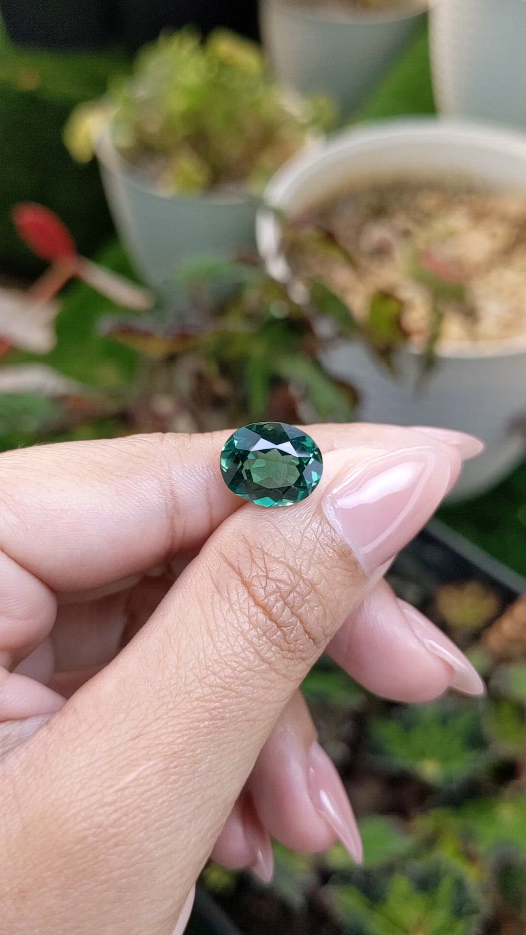 4.64 Ct. Bluish Green Prasiolite from Brazil Size Video