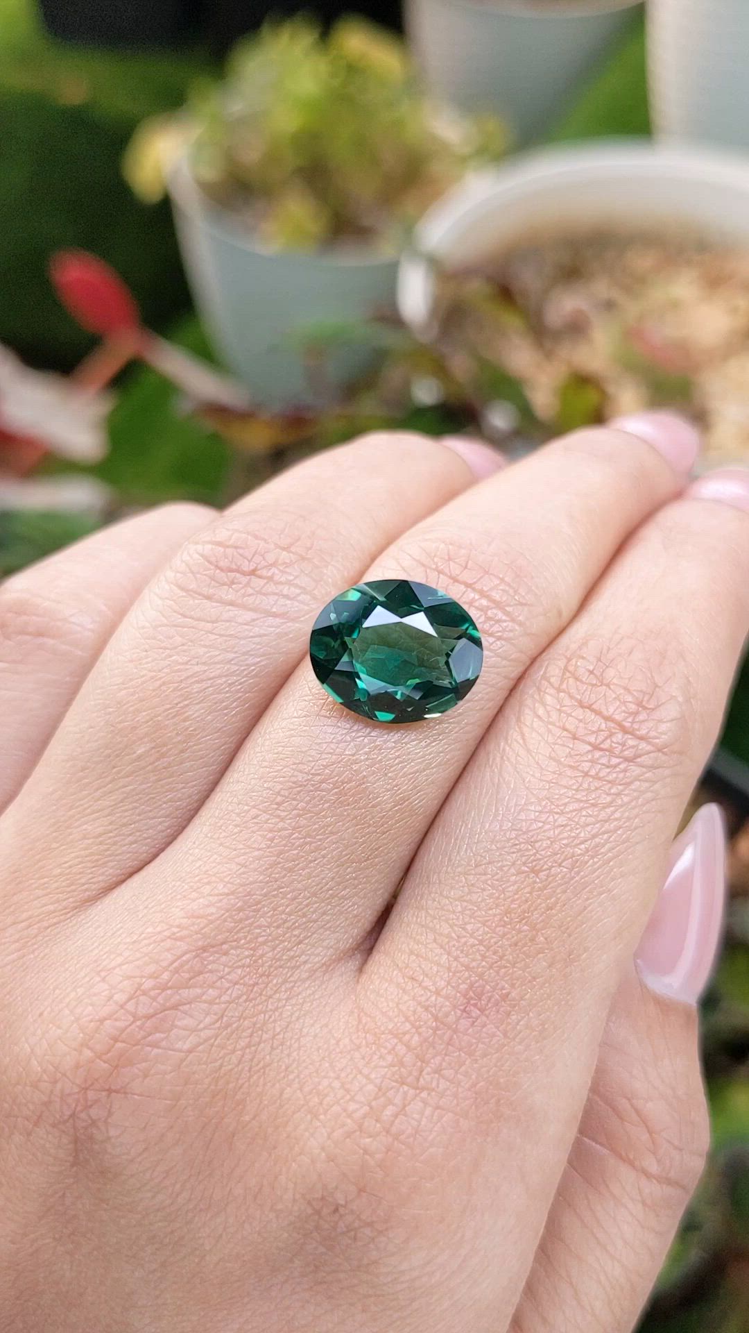 5.58 Ct. Bluish Green Prasiolite from Brazil Size Video