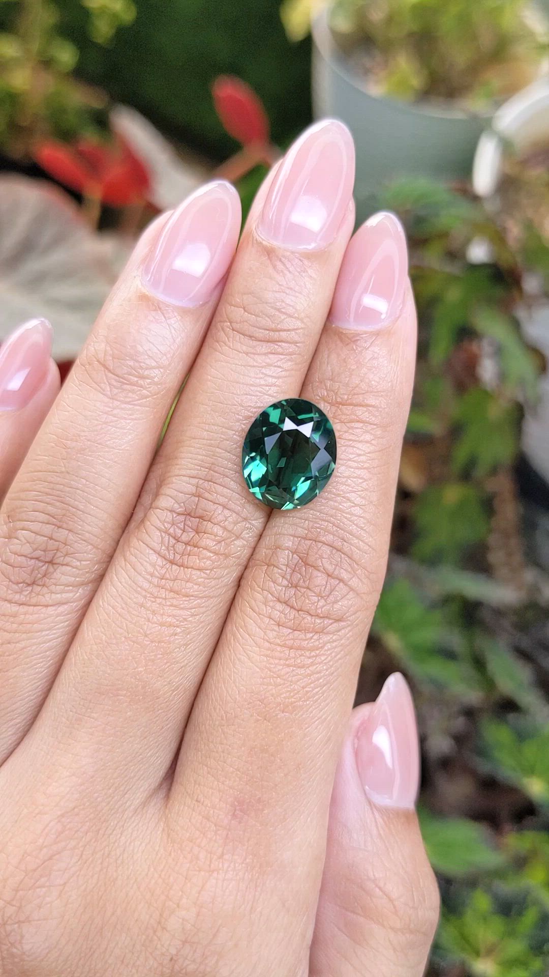 5.58 Ct. Bluish Green Prasiolite from Brazil Size Video