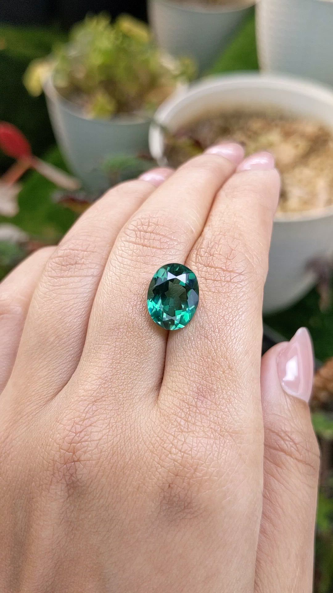 5.20 Ct. Bluish Green Prasiolite from Brazil Size Video
