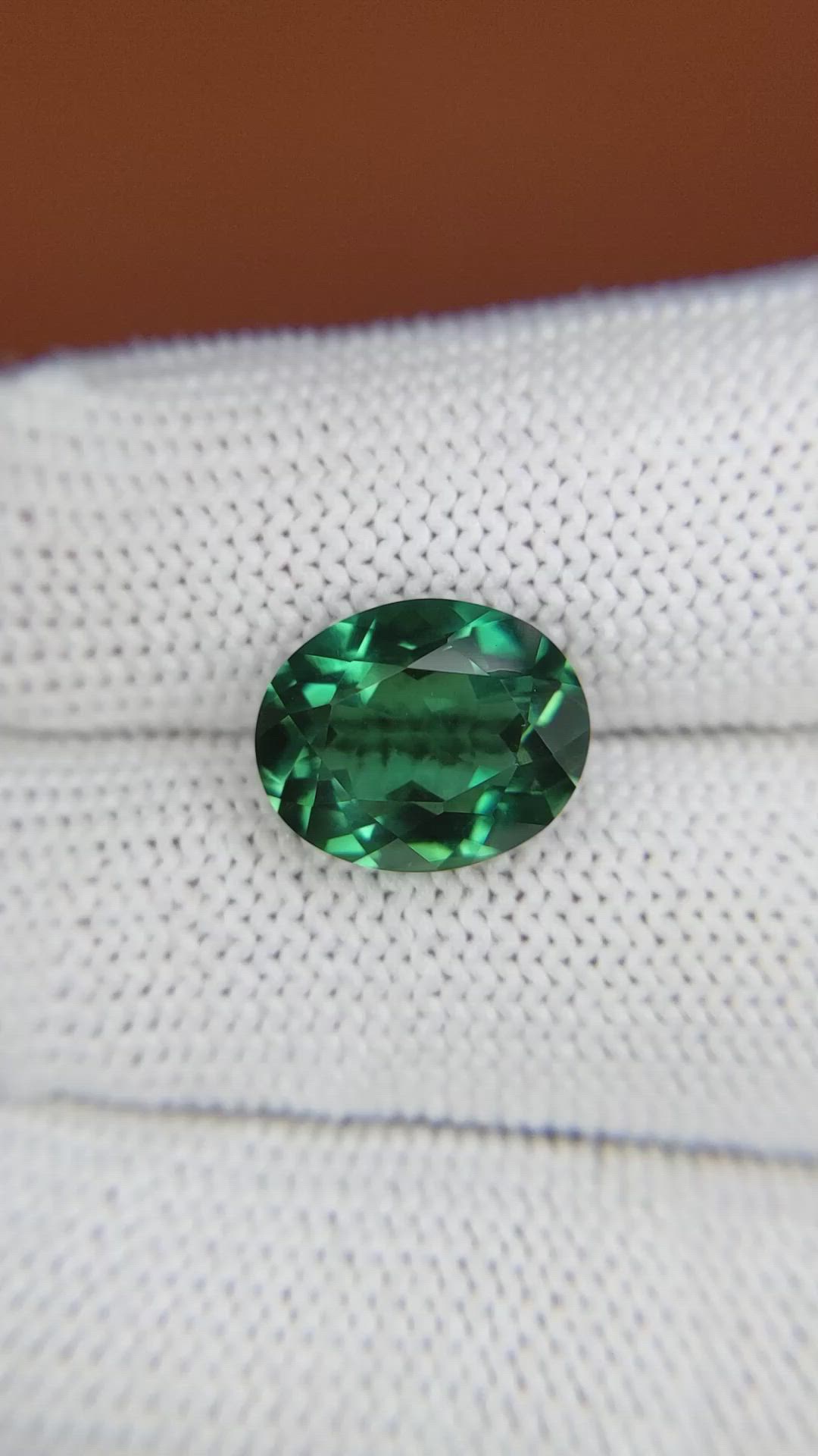 4.46 Ct. Bluish Green Prasiolite from Brazil Size Video
