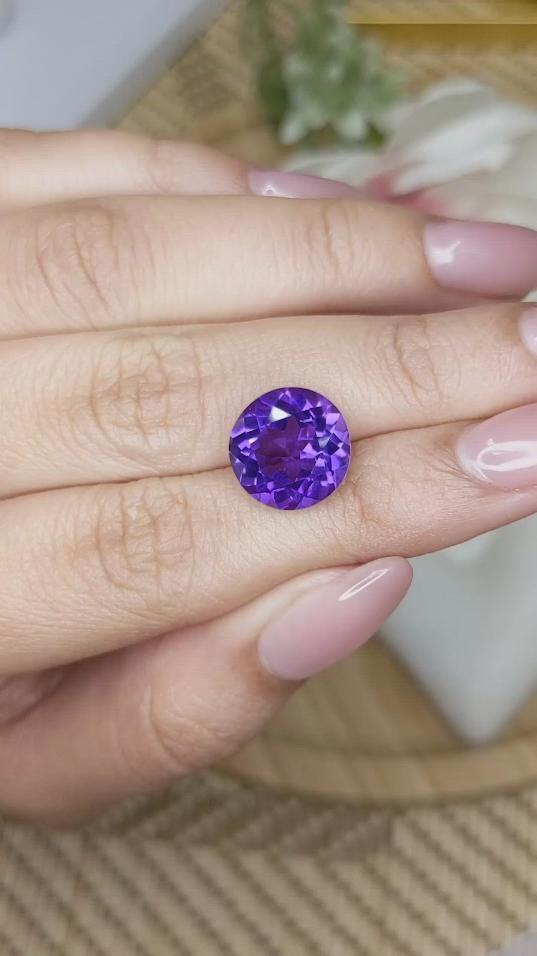 6.06 Ct. Purple Amethyst from Brazil Size Video