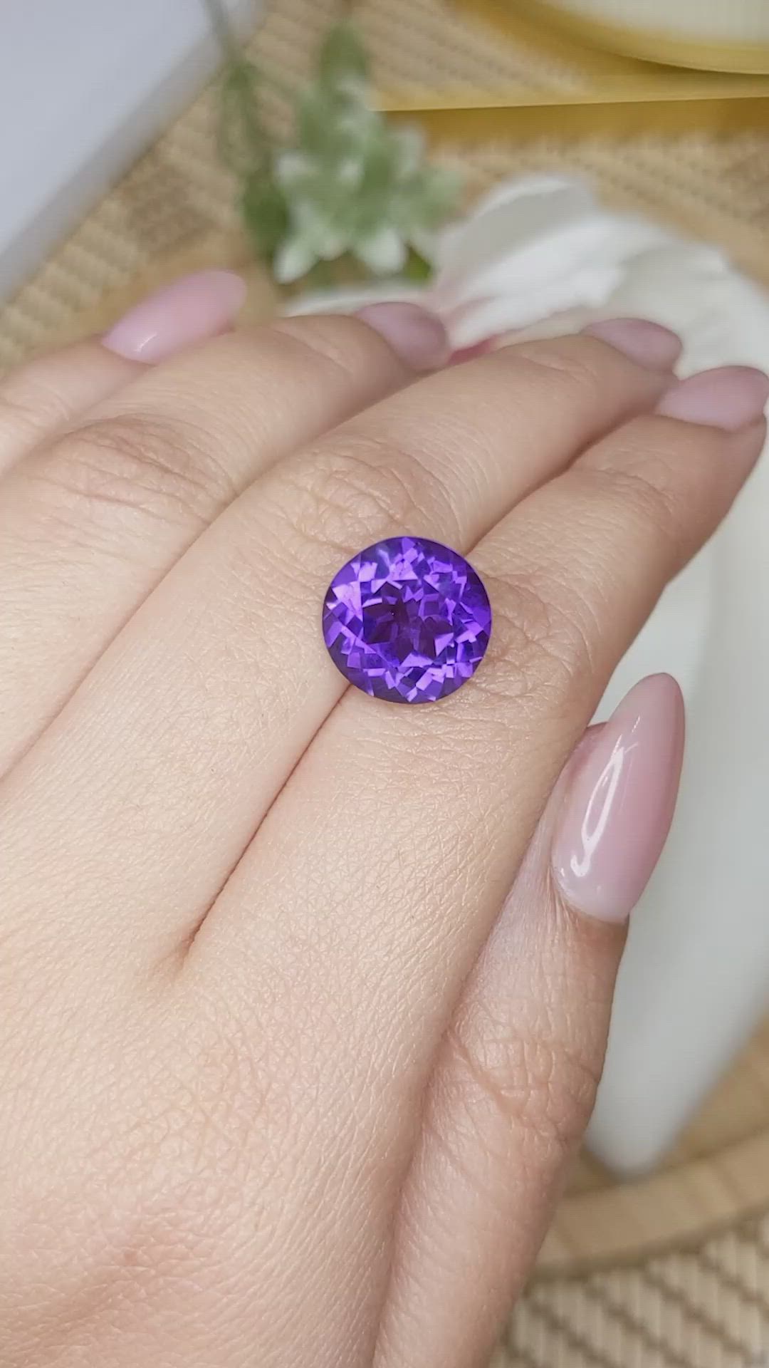 6.06 Ct. Purple Amethyst from Brazil Size Video