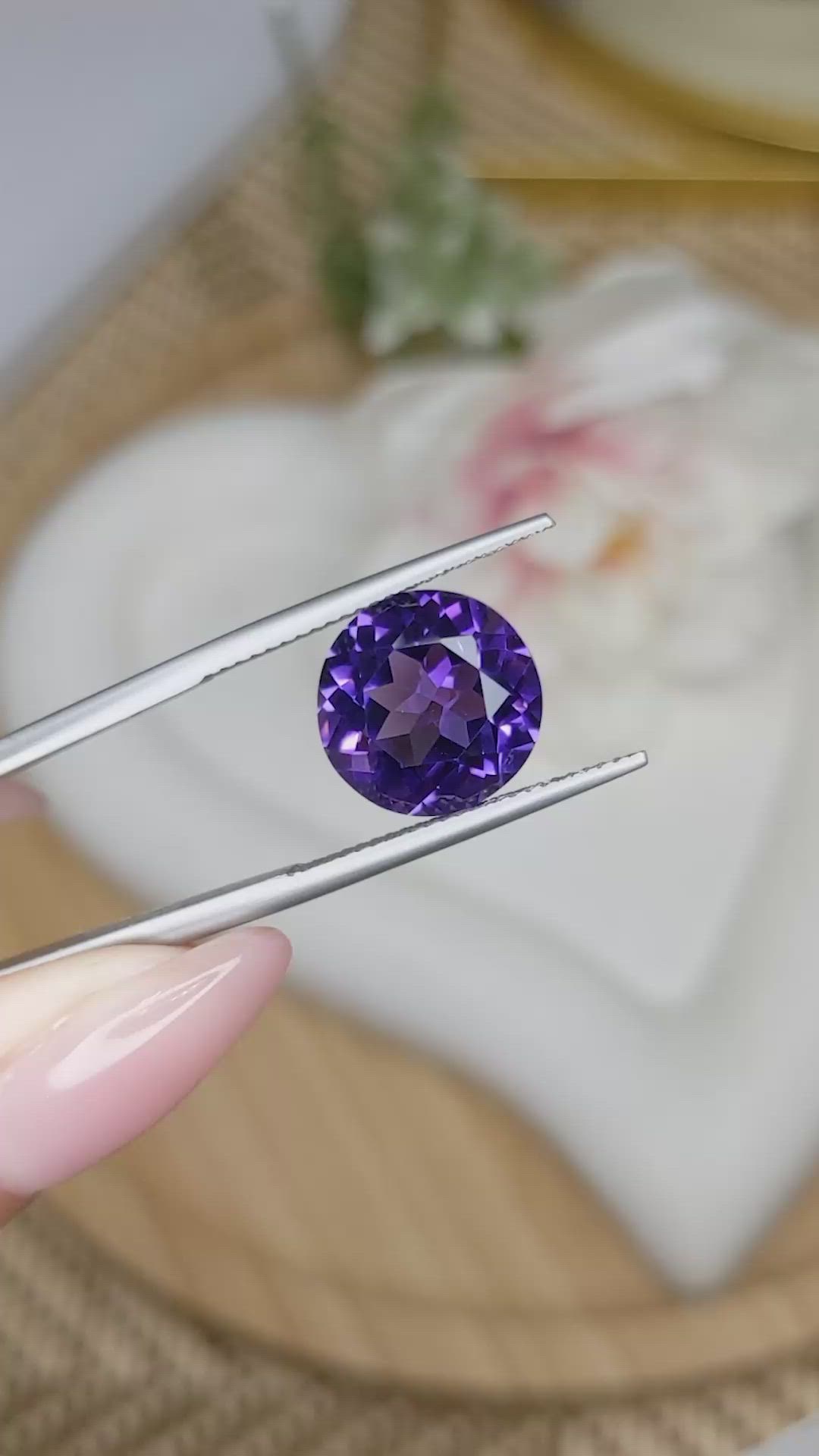 6.06 Ct. Purple Amethyst from Brazil Size Video