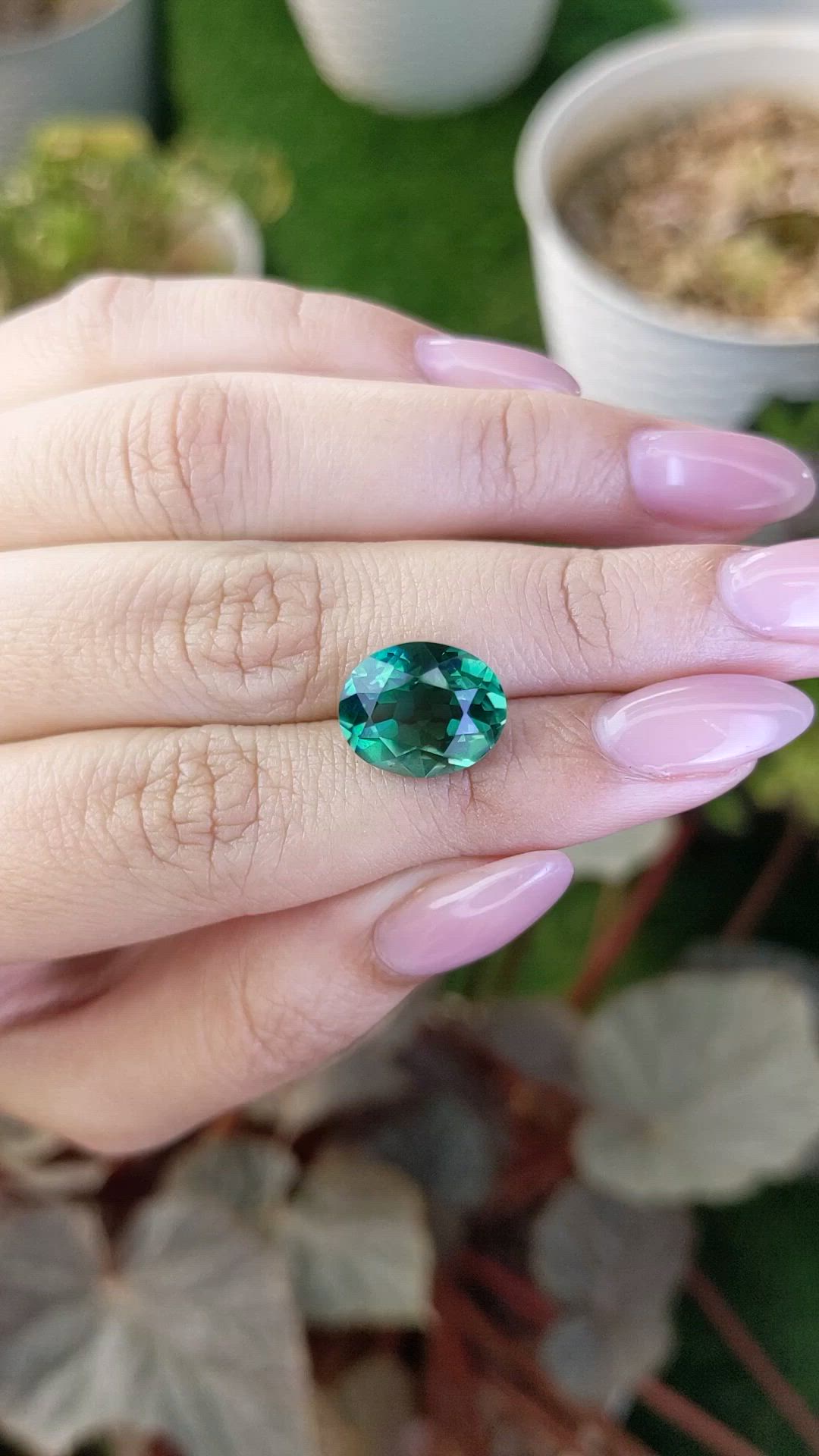 5.79 Ct. Bluish Green Prasiolite from Brazil Size Video