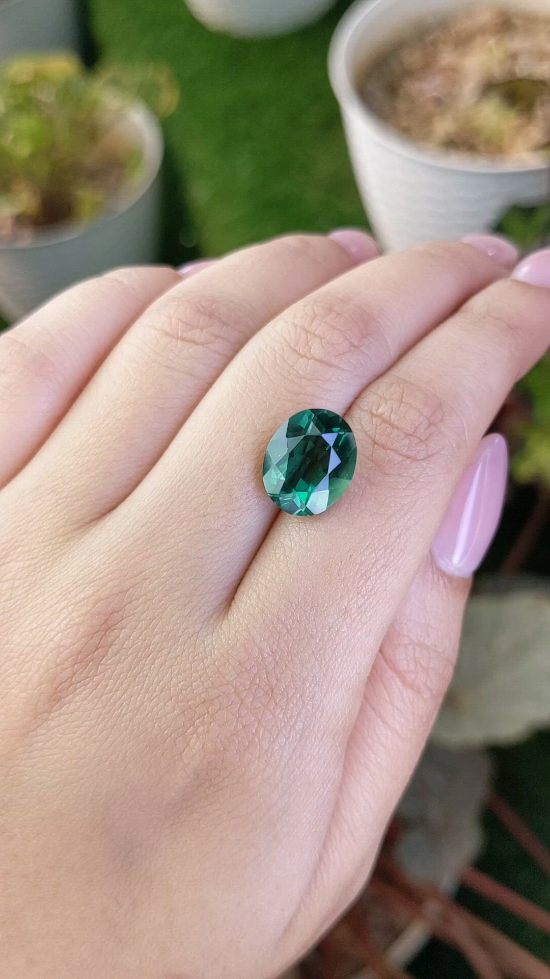 5.79 Ct. Bluish Green Prasiolite from Brazil Size Video