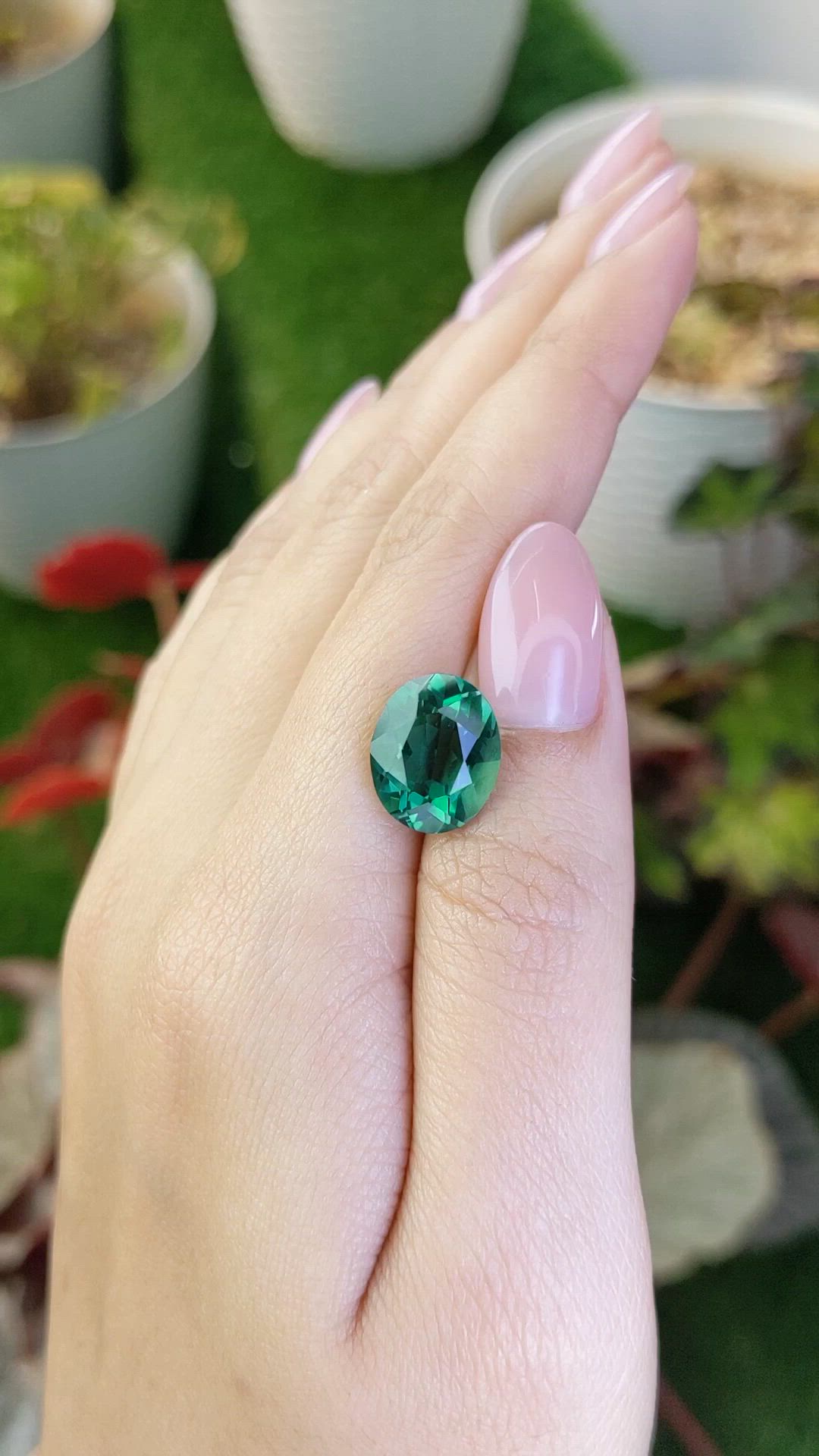 5.79 Ct. Bluish Green Prasiolite from Brazil Size Video