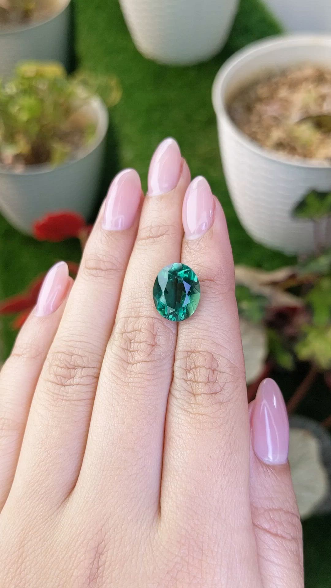 5.79 Ct. Bluish Green Prasiolite from Brazil Size Video