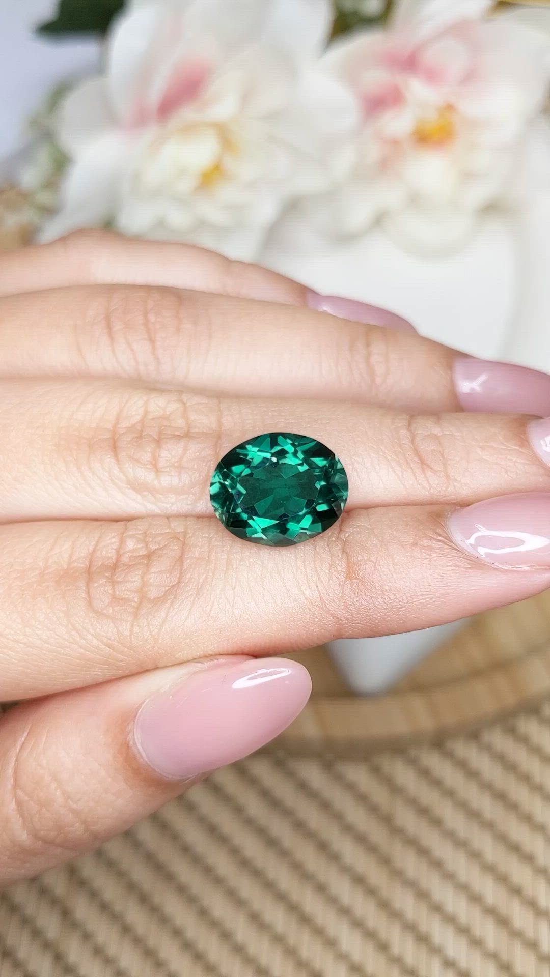 6.84 Ct. Bluish Green Prasiolite from Brazil Size Video