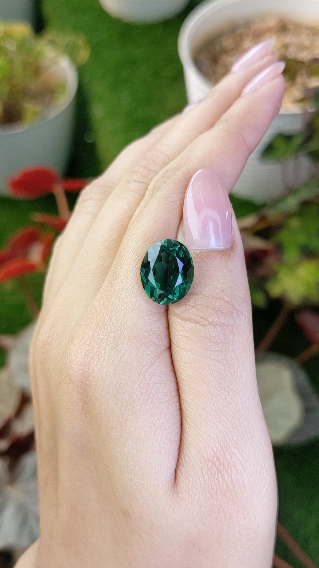 6.84 Ct. Bluish Green Prasiolite from Brazil Size Video