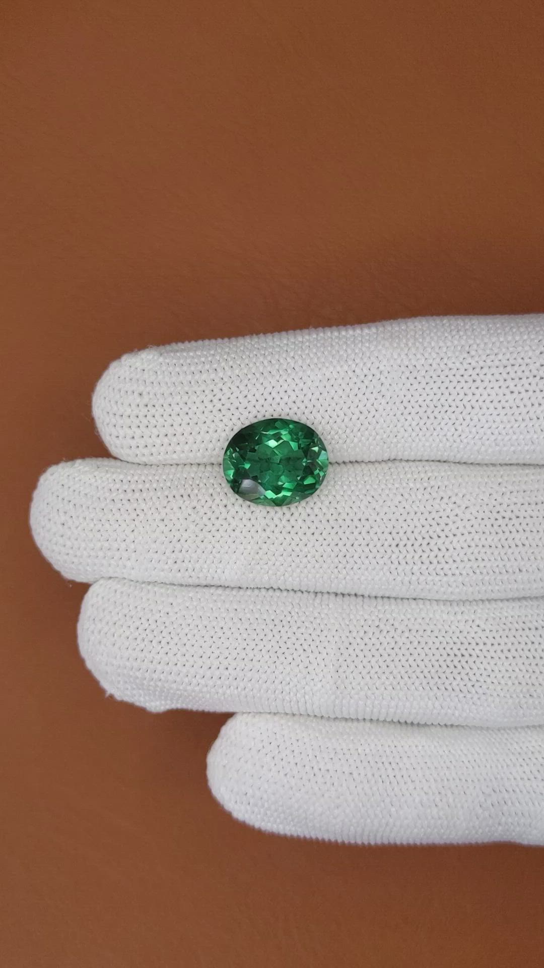 5.75 Ct. Bluish Green Prasiolite from Brazil Size Video