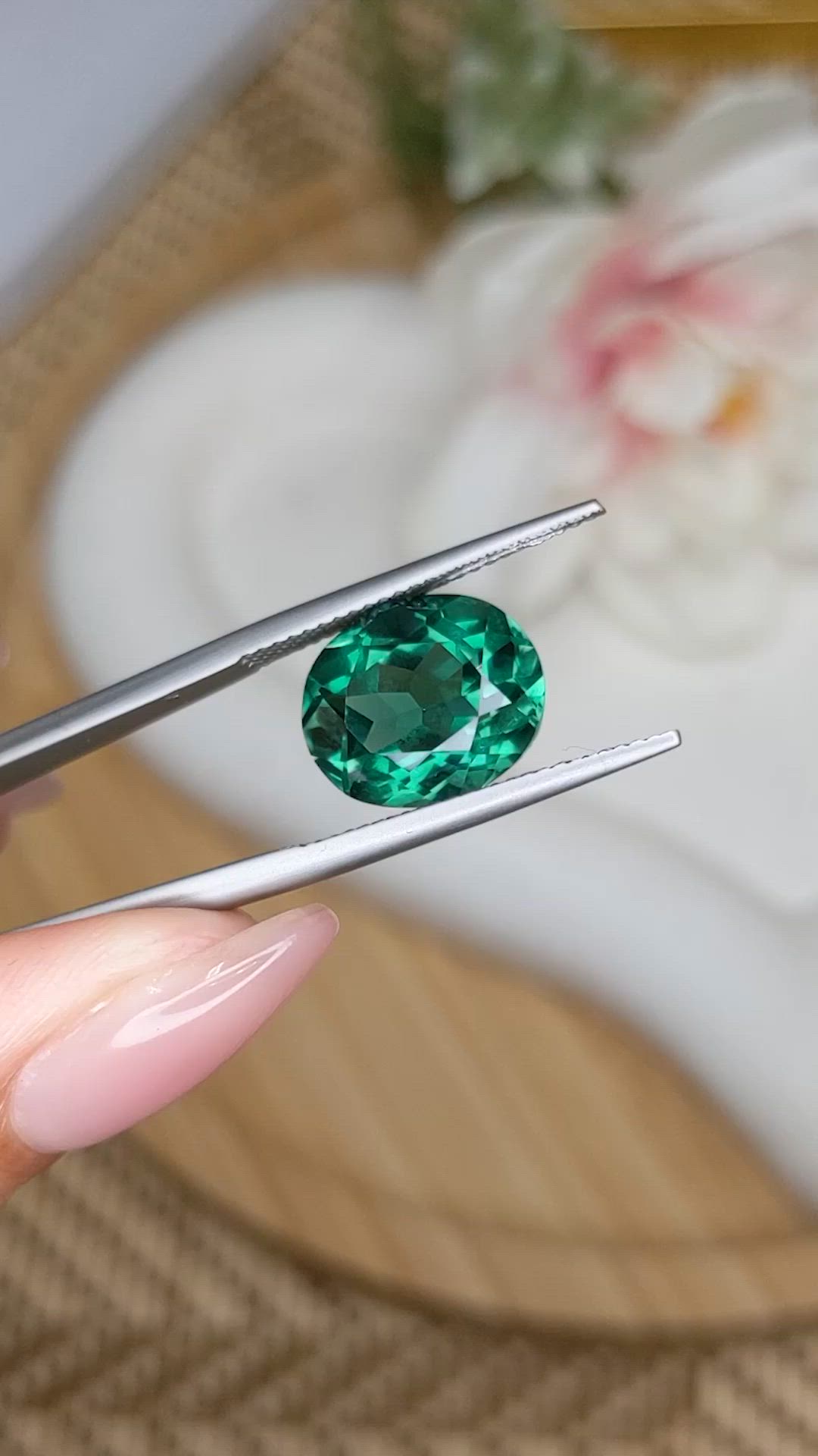 5.75 Ct. Bluish Green Prasiolite from Brazil Size Video