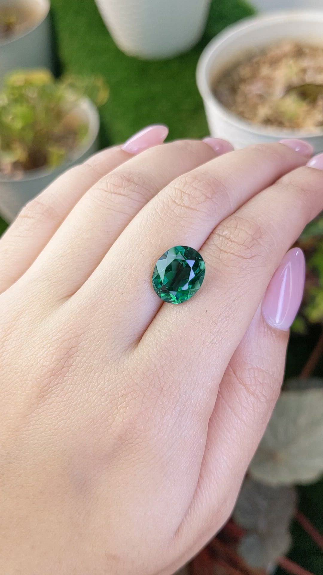 5.75 Ct. Bluish Green Prasiolite from Brazil Size Video