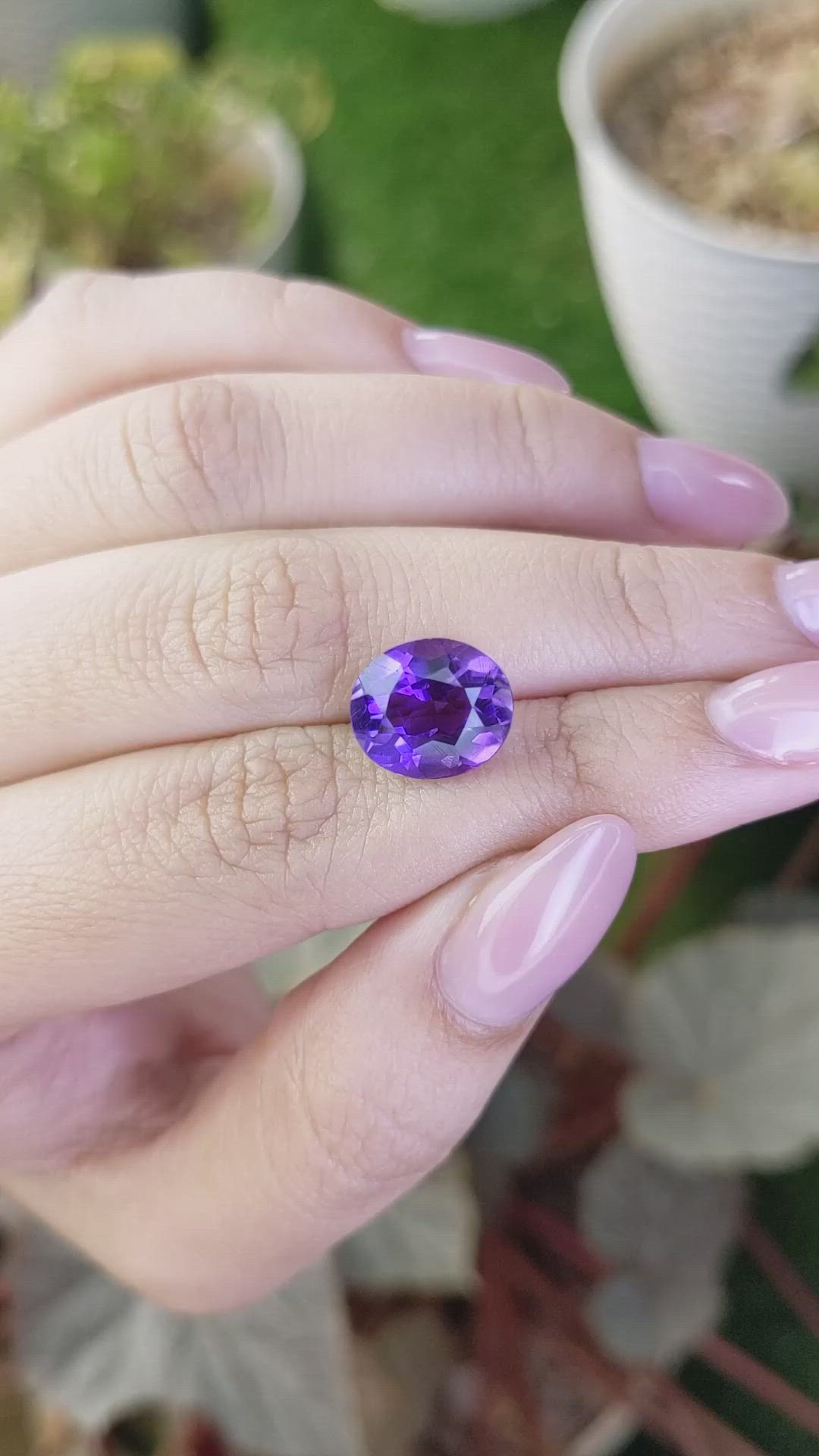 5.01 Ct. Purple Amethyst from Brazil Size Video