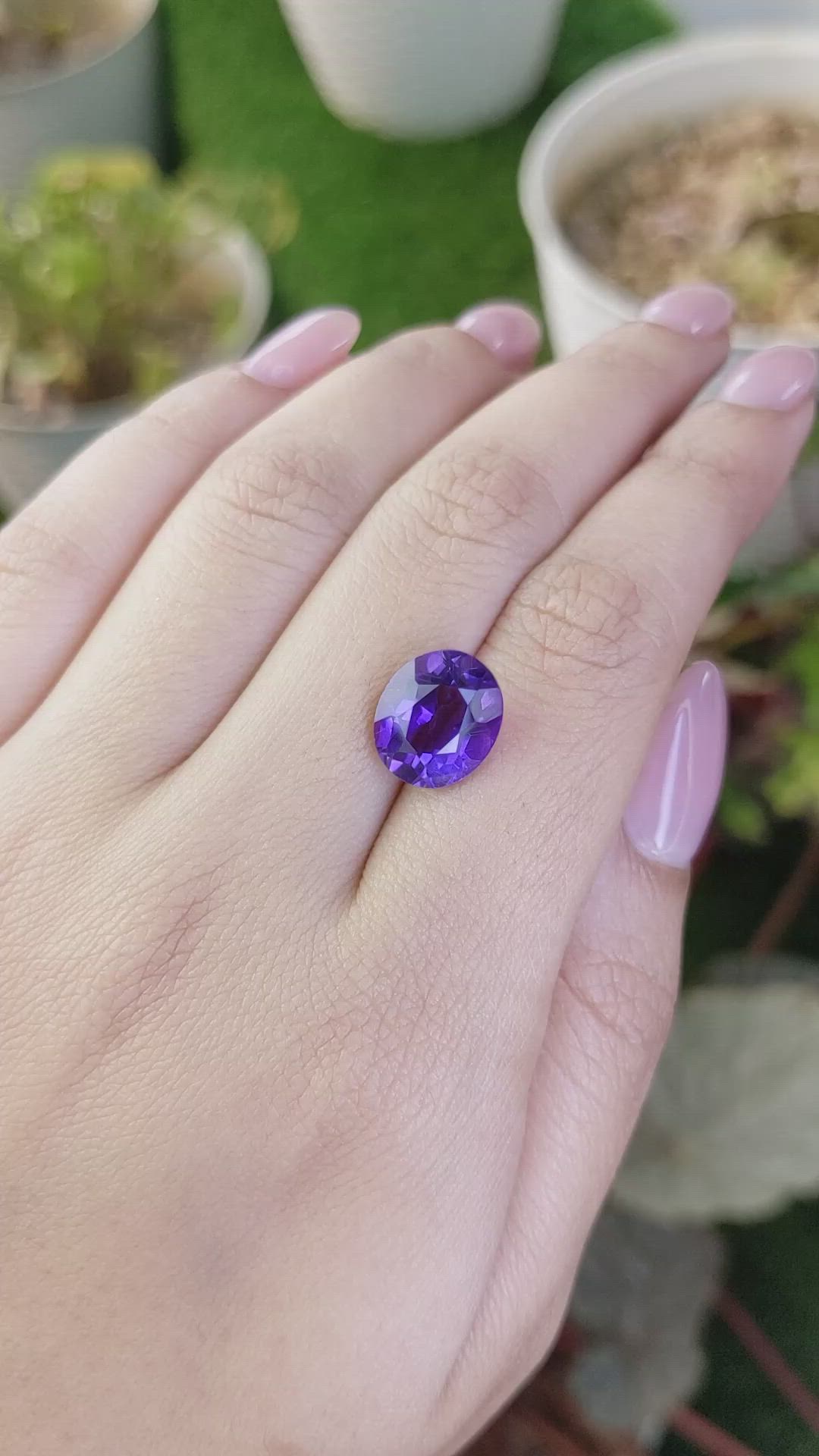 5.01 Ct. Purple Amethyst from Brazil Size Video
