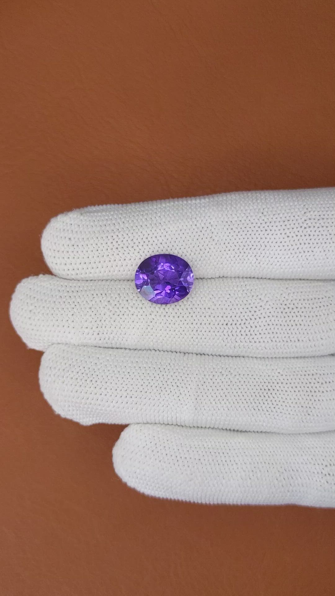 5.01 Ct. Purple Amethyst from Brazil Size Video