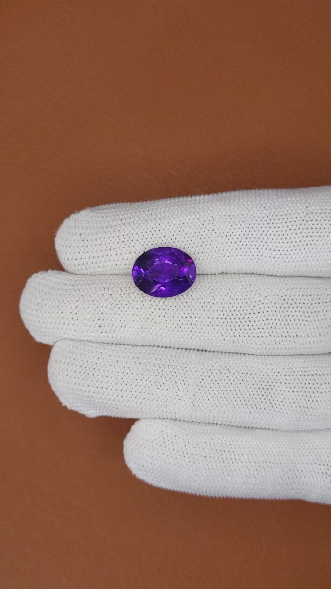 5.90 Ct. Purple Amethyst from Brazil Size Video