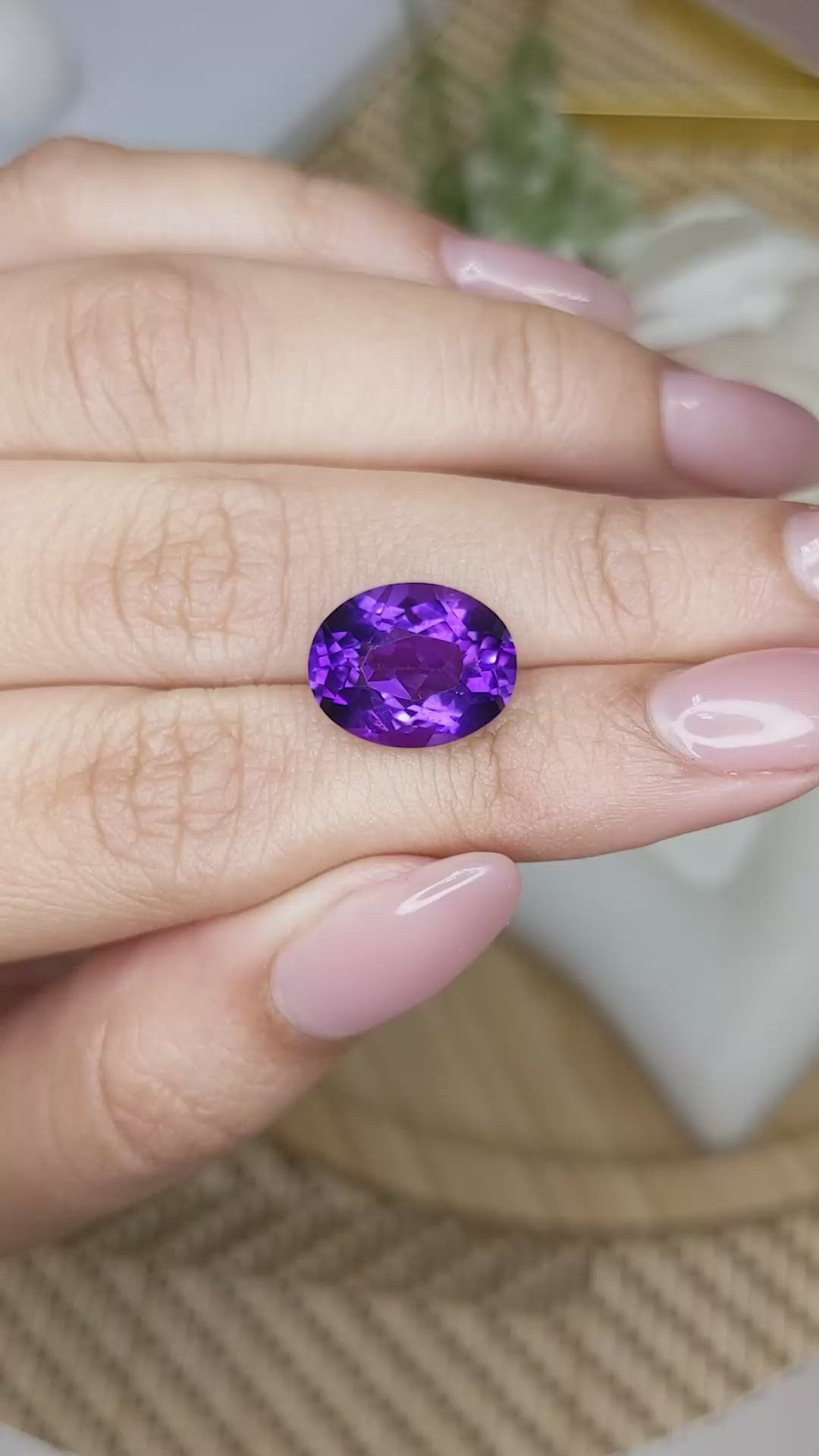 5.90 Ct. Purple Amethyst from Brazil Size Video