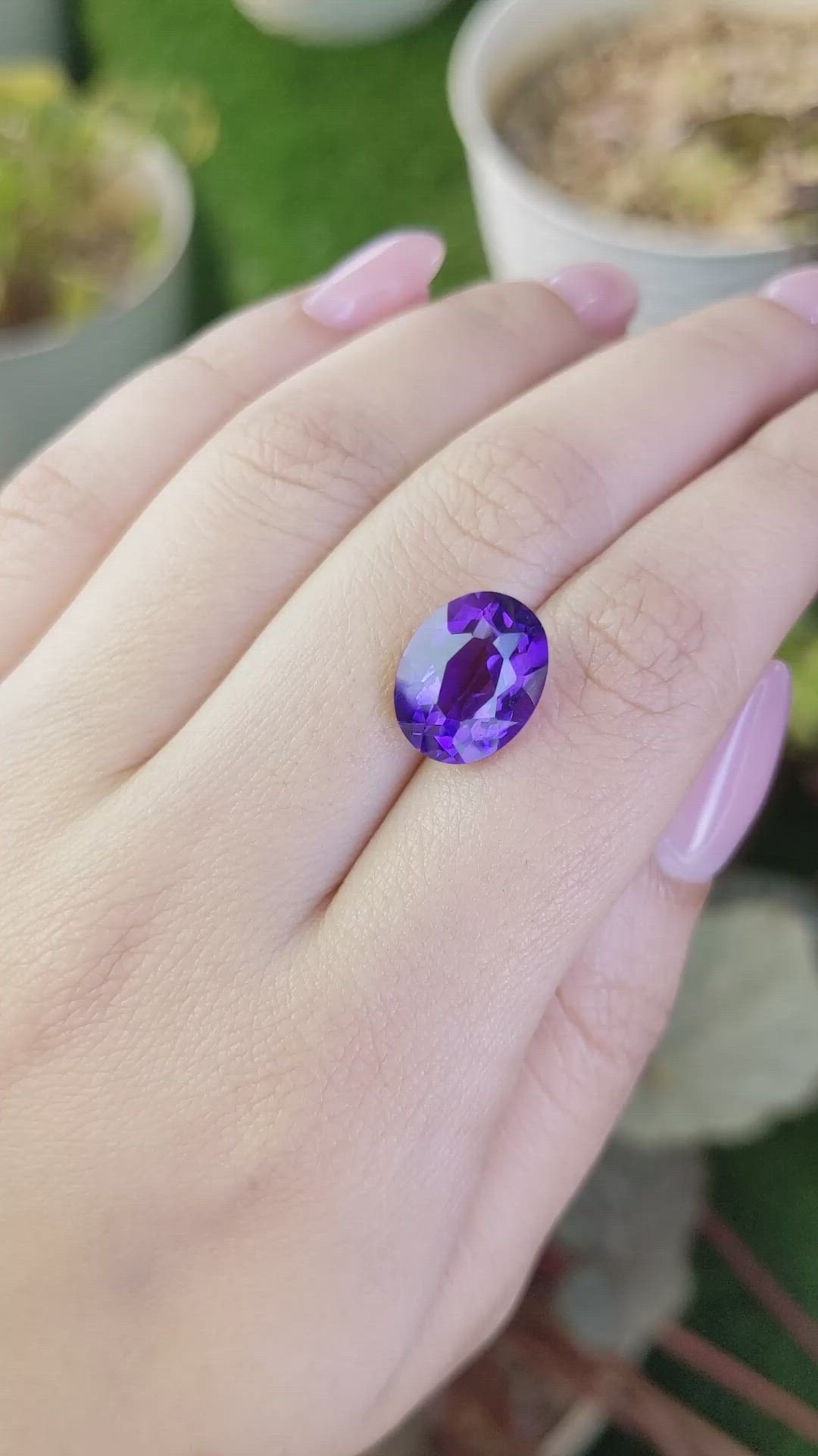 5.90 Ct. Purple Amethyst from Brazil Size Video