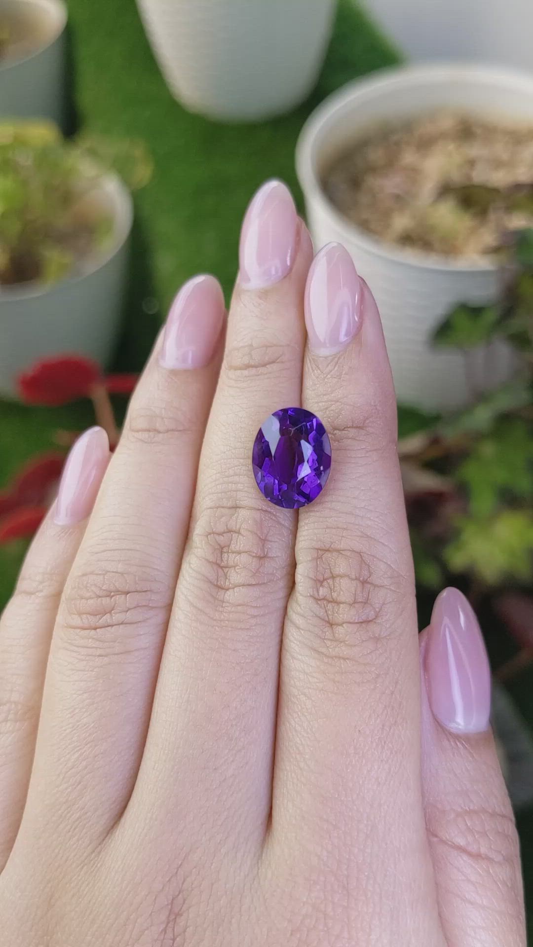 5.90 Ct. Purple Amethyst from Brazil Size Video