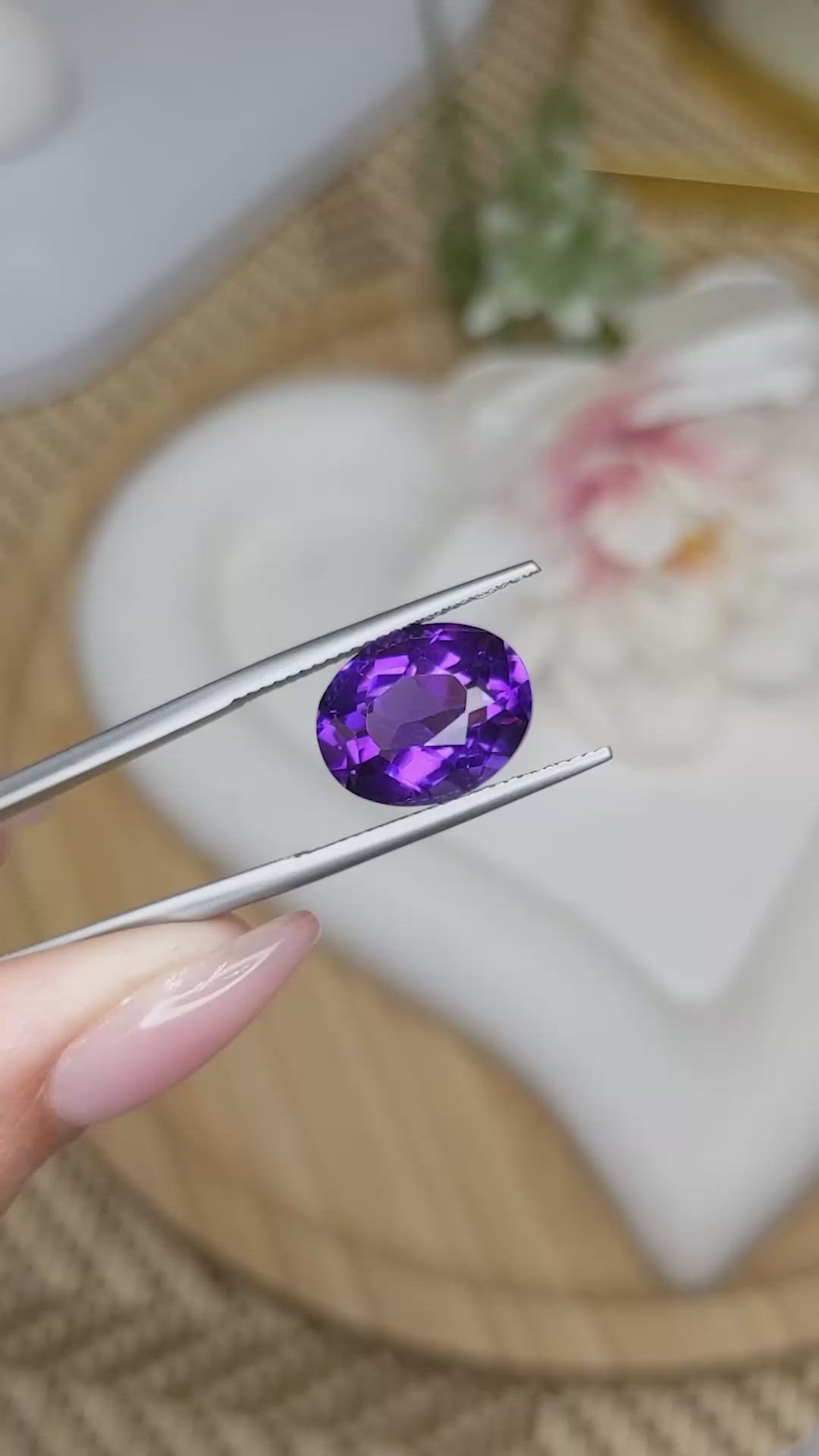 5.90 Ct. Purple Amethyst from Brazil Size Video