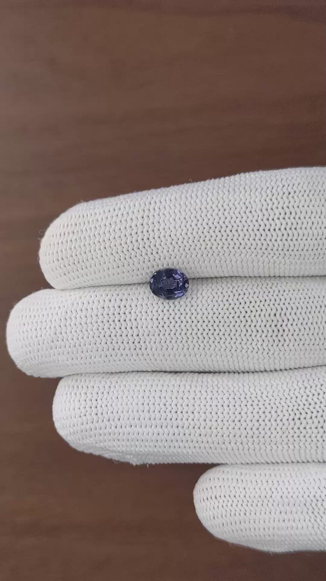 1.12 Ct. Bluish Purple Spinel from Tanzania Size Video