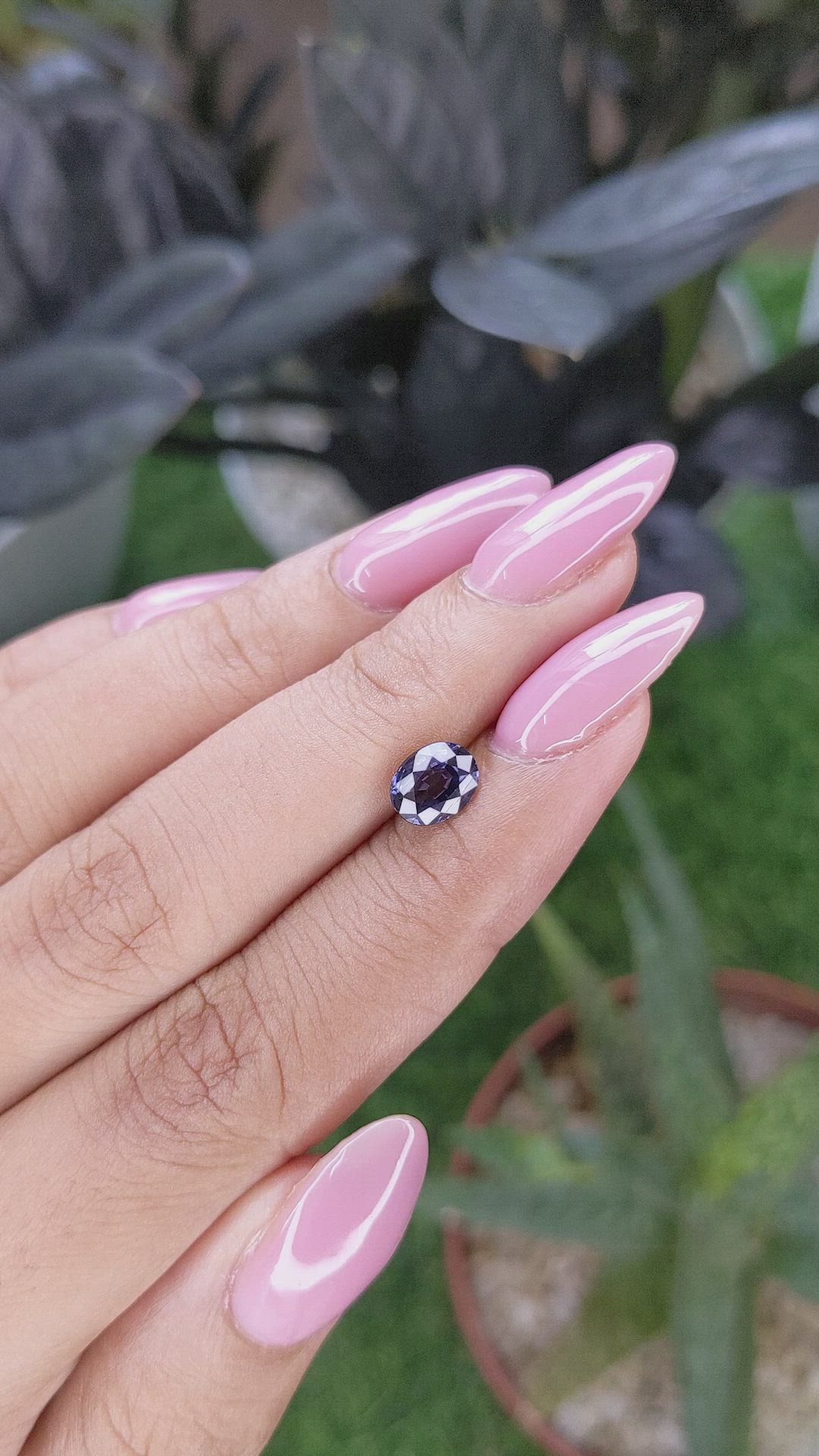 1.12 Ct. Bluish Purple Spinel from Tanzania Size Video