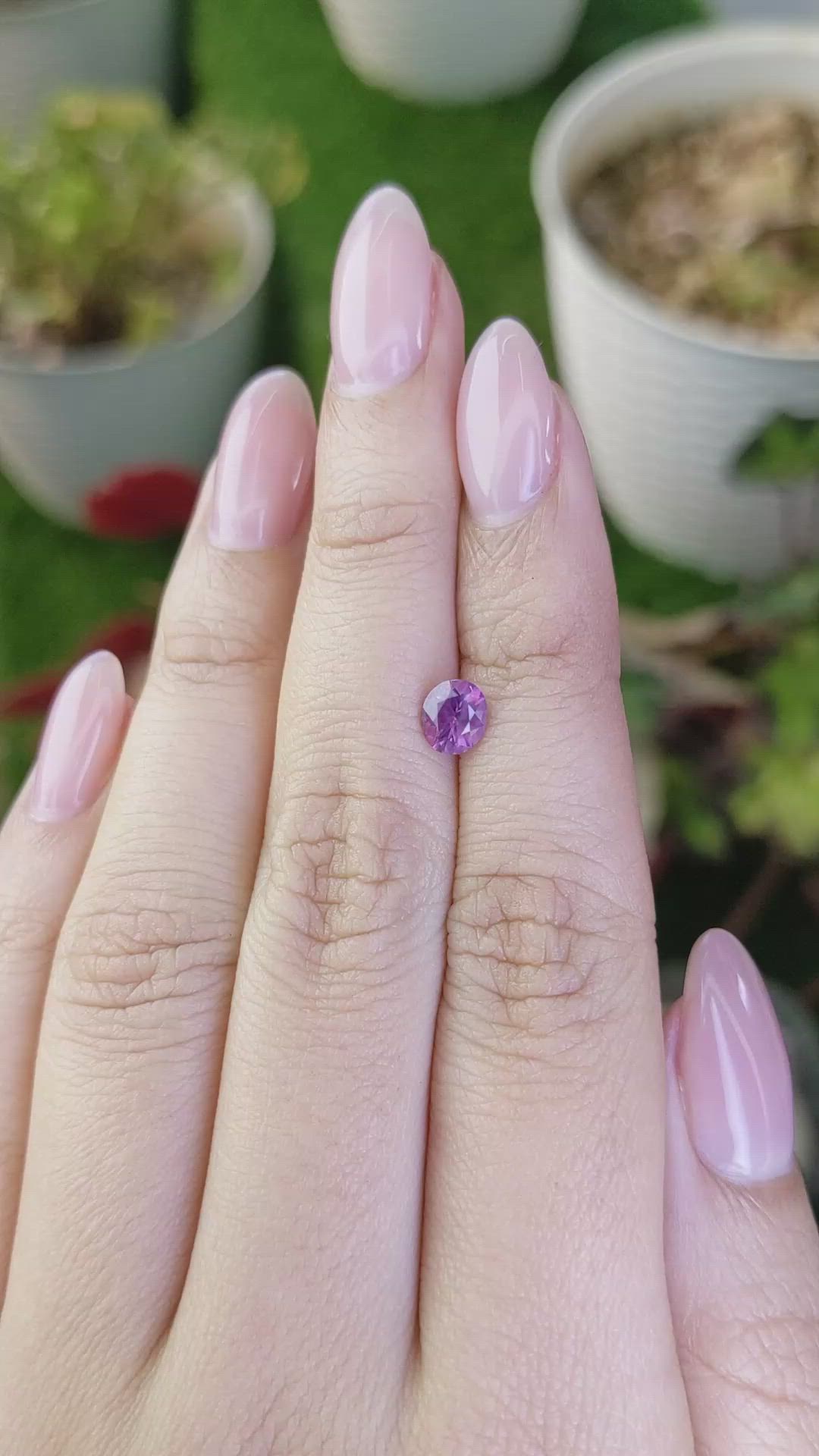 0.67 Ct. Pinkish Purple Tourmaline from Ceylon (Sri Lanka) Size Video