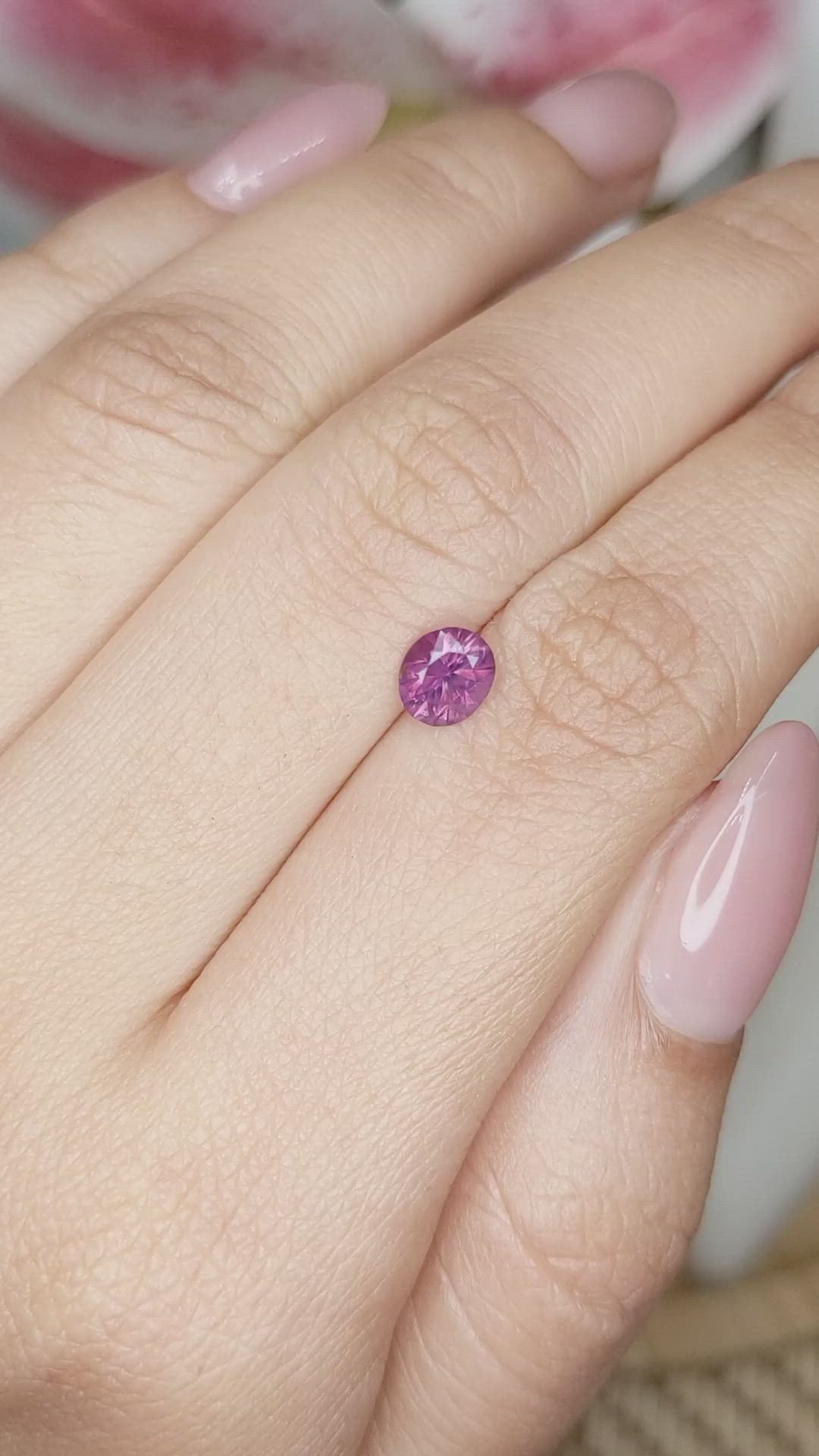 0.67 Ct. Pinkish Purple Tourmaline from Ceylon (Sri Lanka) Size Video