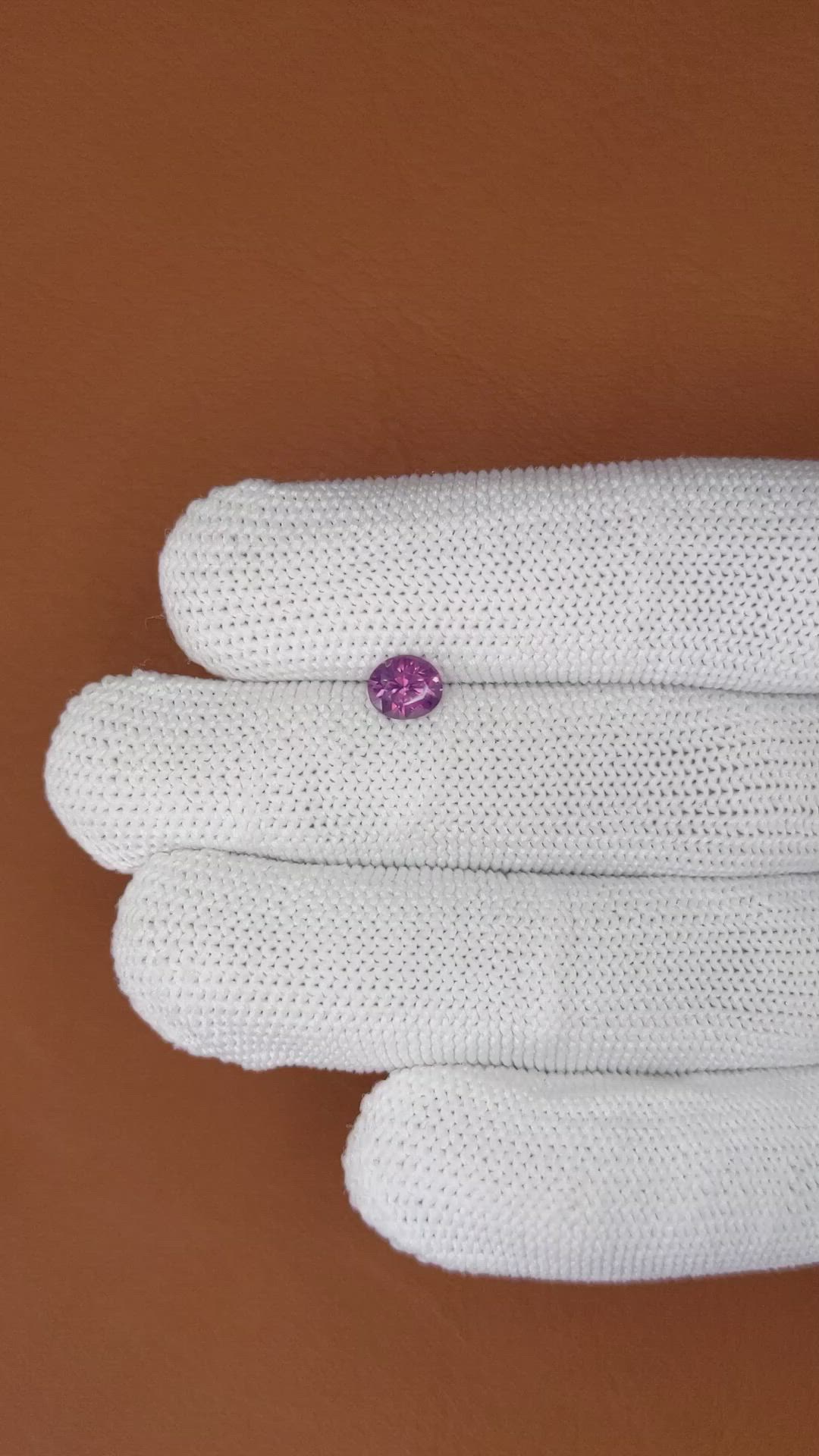 0.67 Ct. Pinkish Purple Tourmaline from Ceylon (Sri Lanka) Size Video
