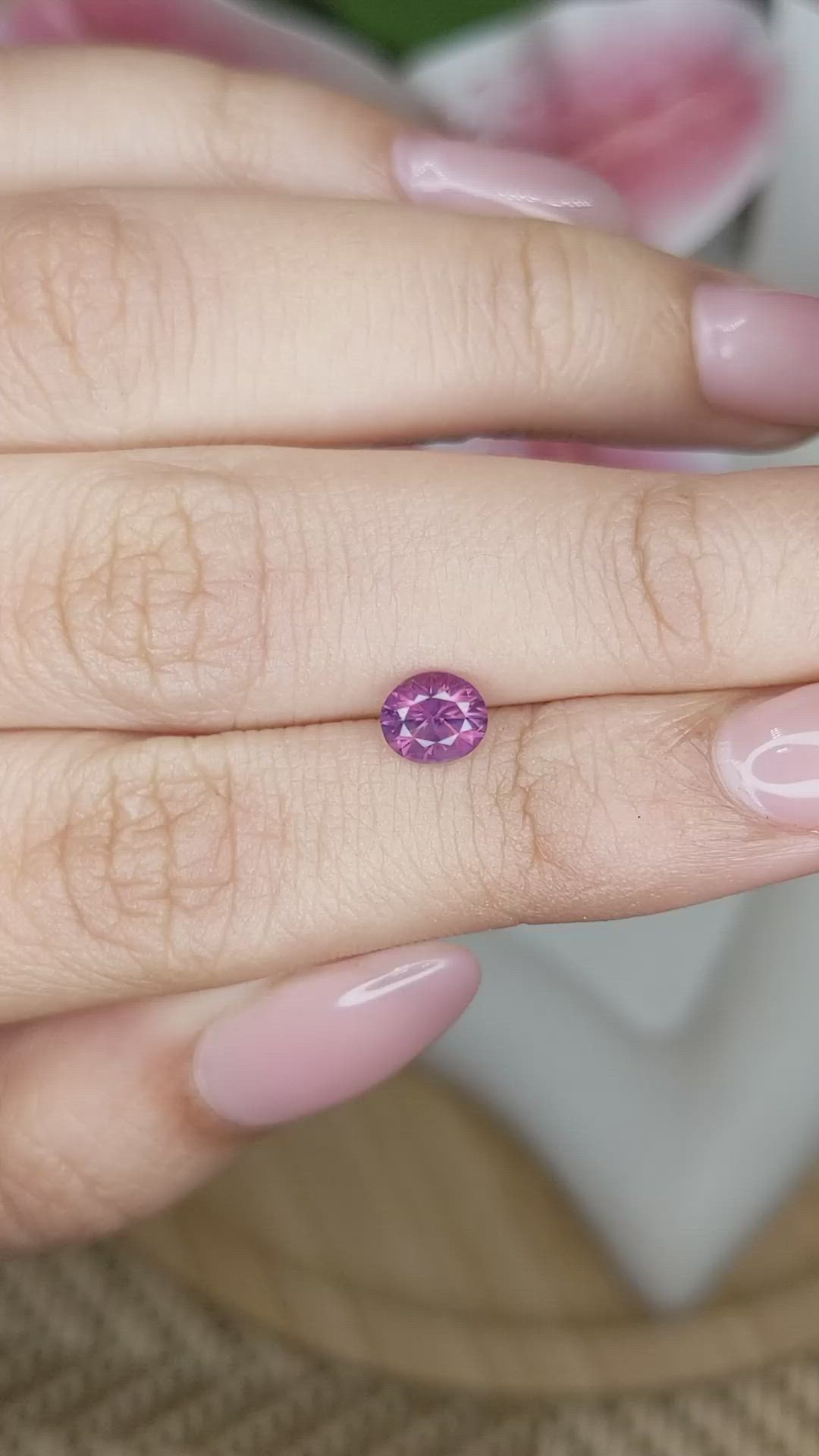 0.67 Ct. Pinkish Purple Tourmaline from Ceylon (Sri Lanka) Size Video