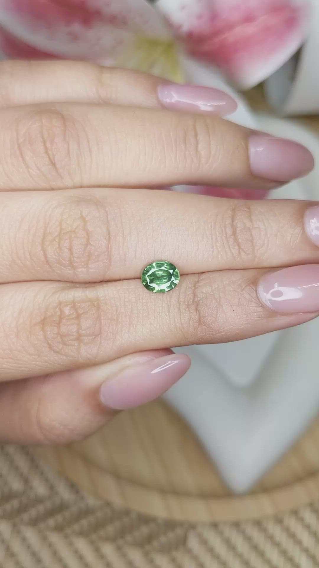 0.84 Ct. Green Tourmaline from Ceylon (Sri Lanka) Size Video