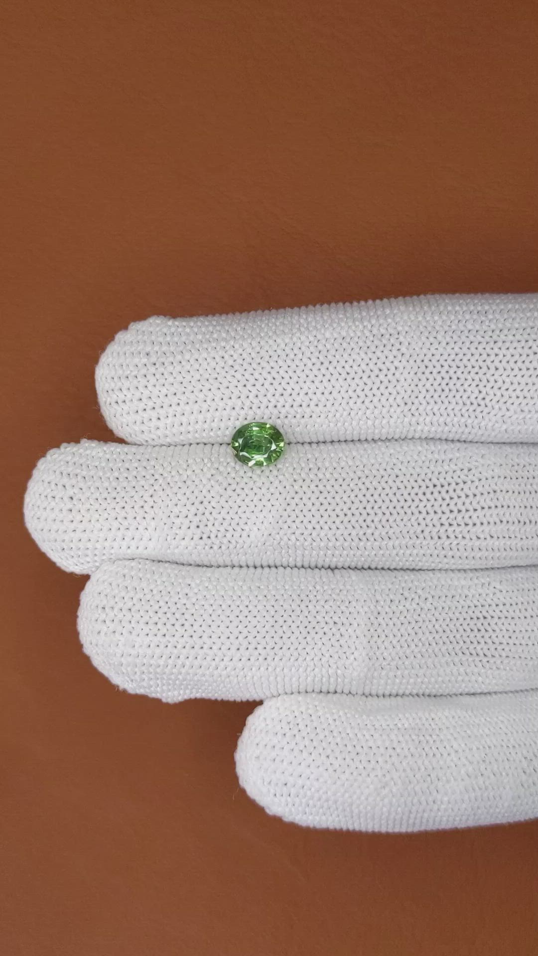 0.84 Ct. Green Tourmaline from Ceylon (Sri Lanka) Size Video
